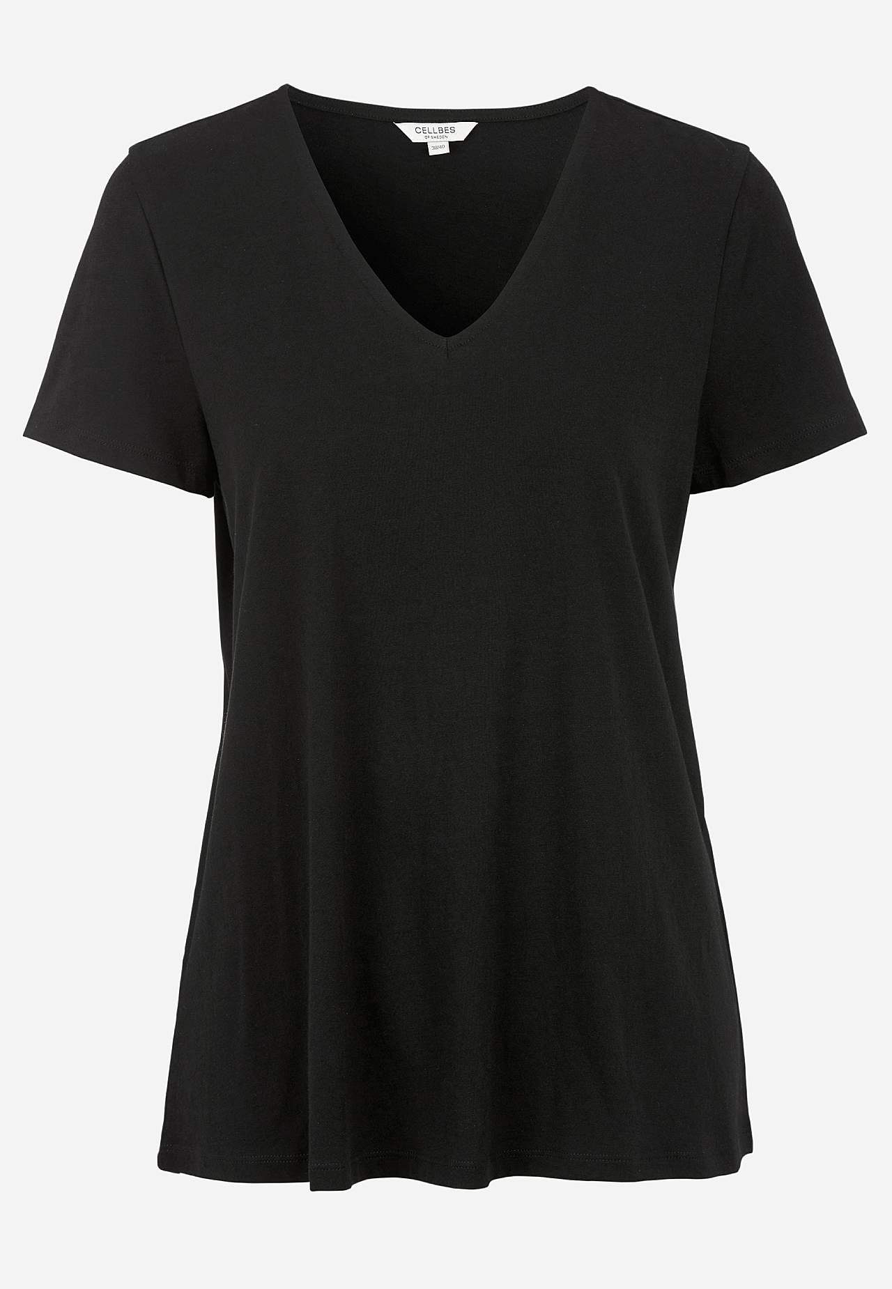 Soft jersey top with v-neck