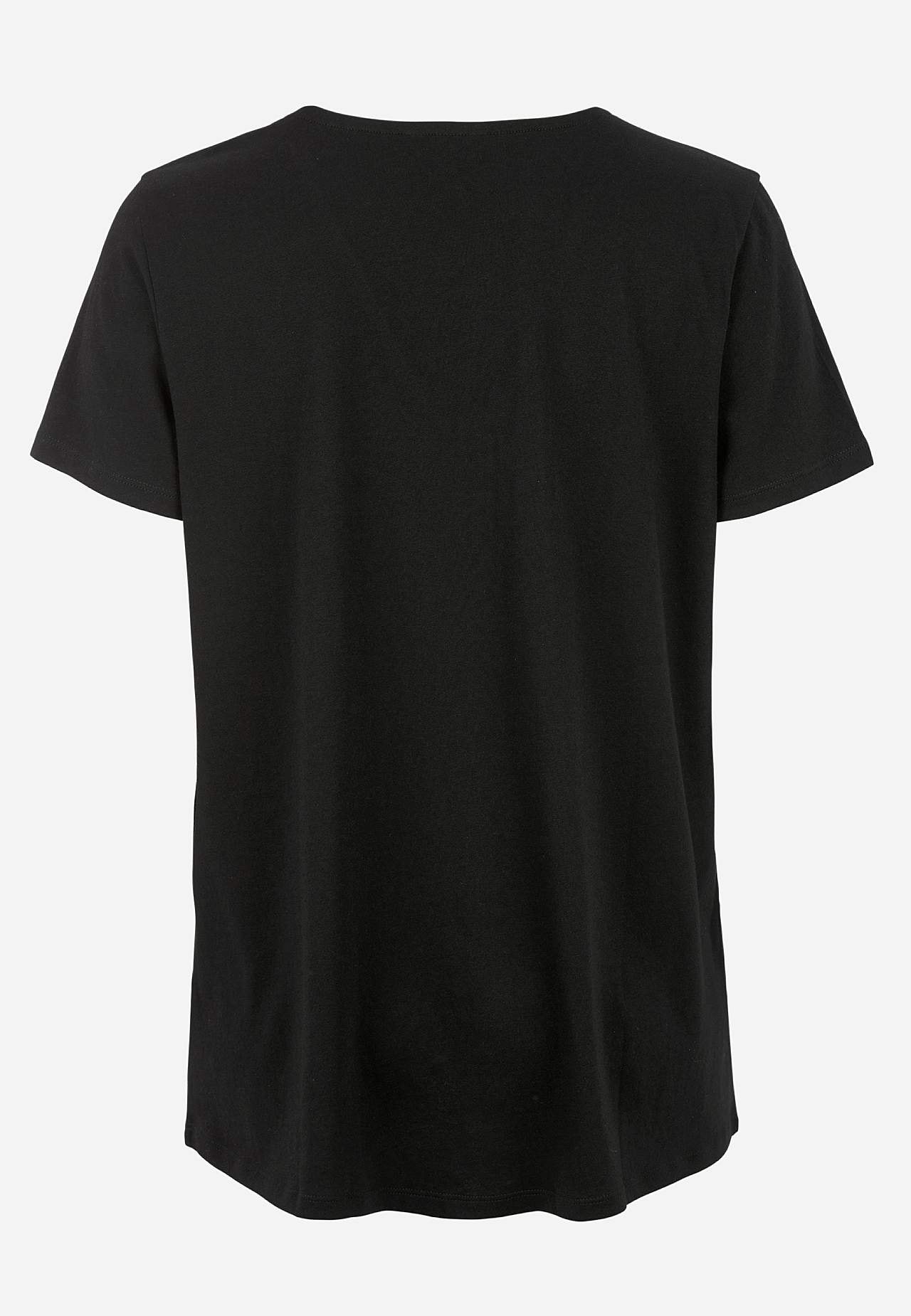 Soft jersey top with v-neck