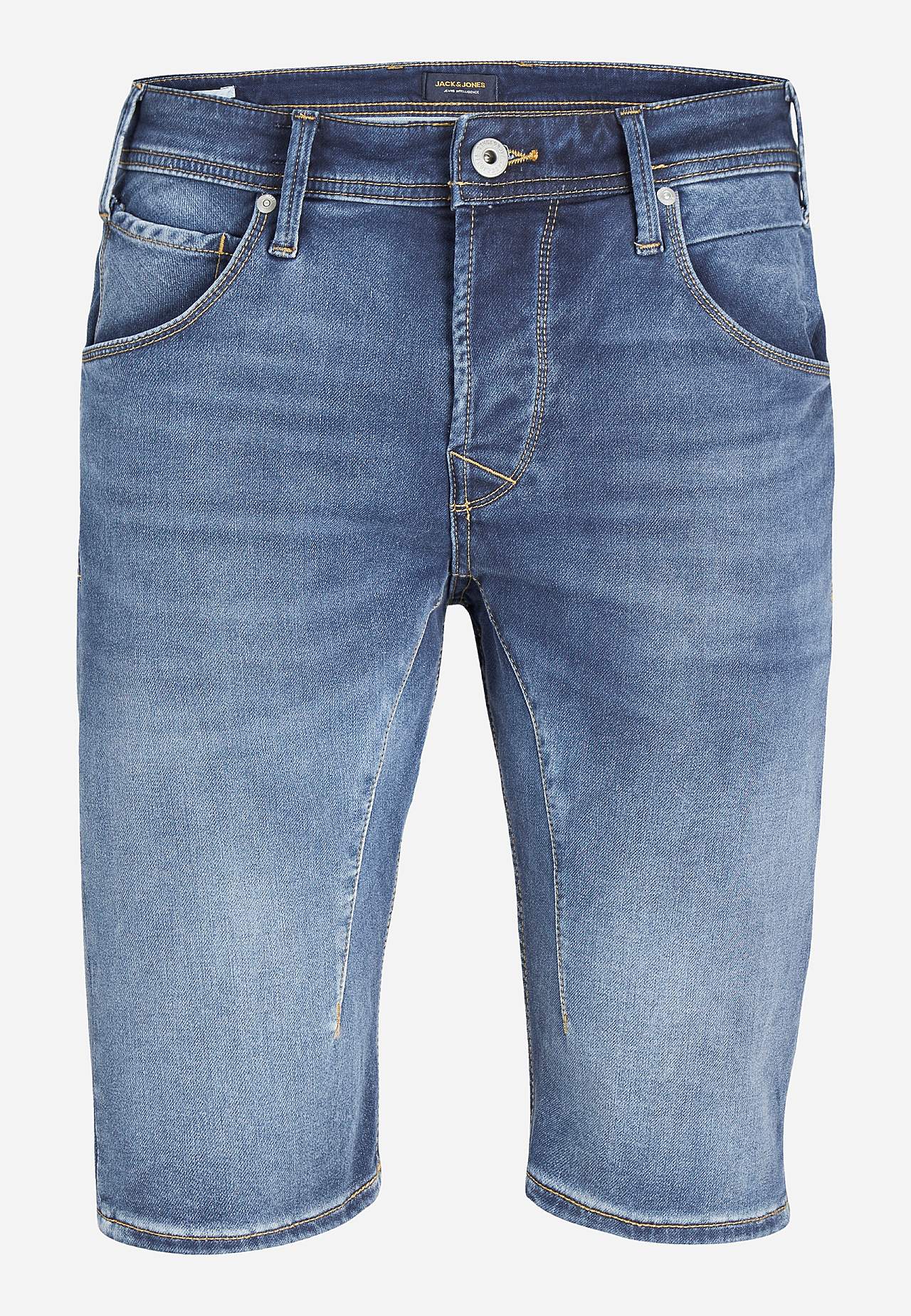 Långa, superstretchiga jeansshorts