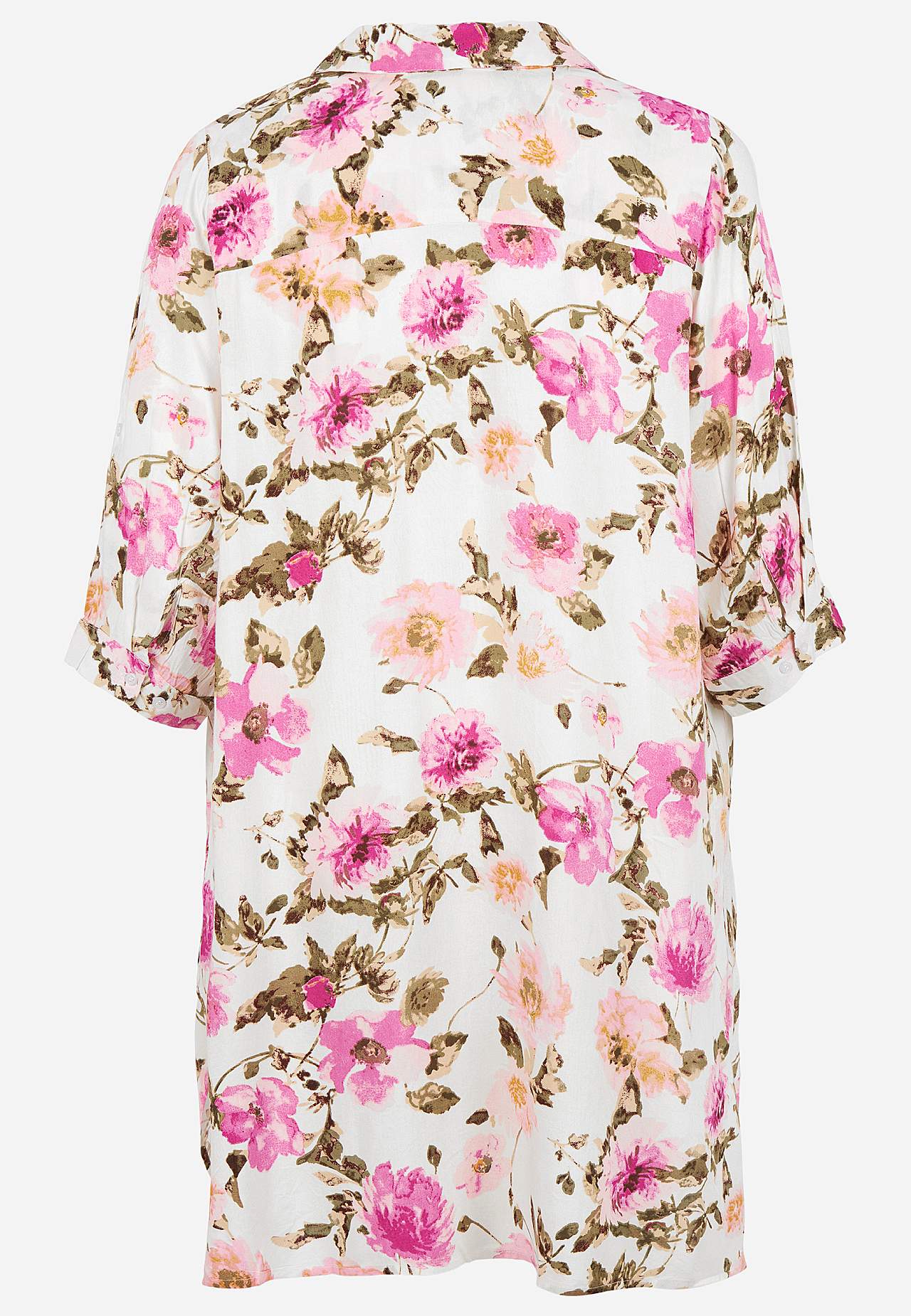 Skjortekjole med et blomstermønster