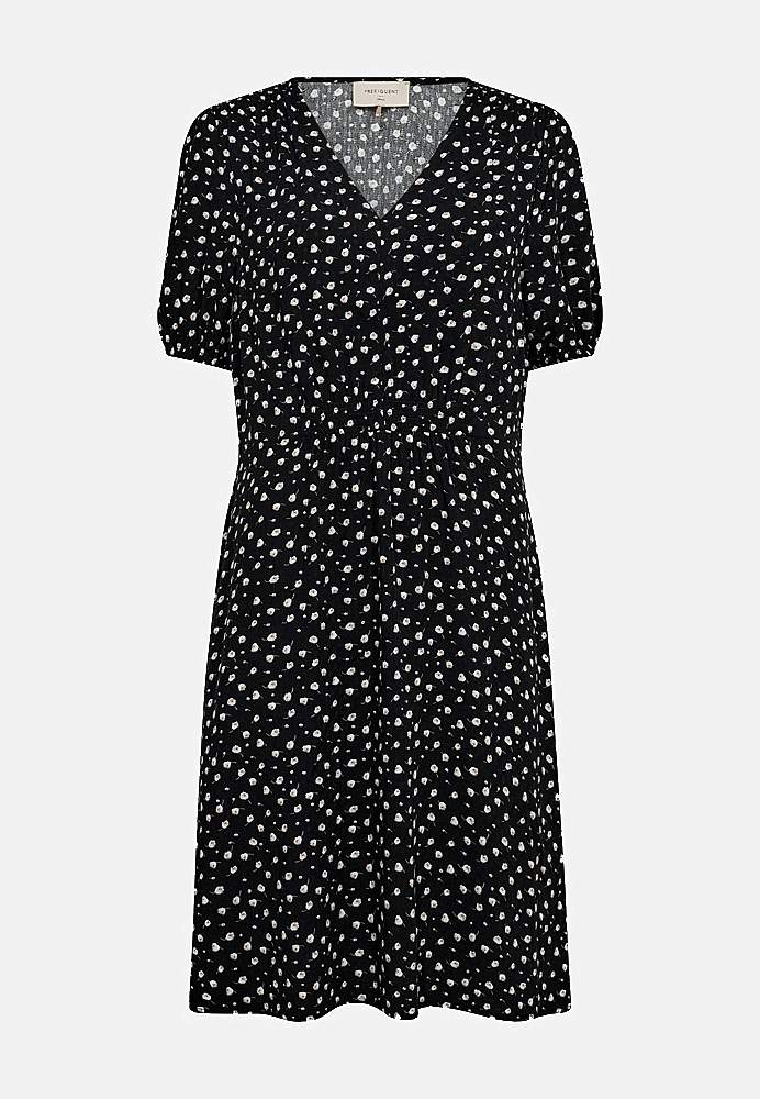 Mönstrad klänning med smock