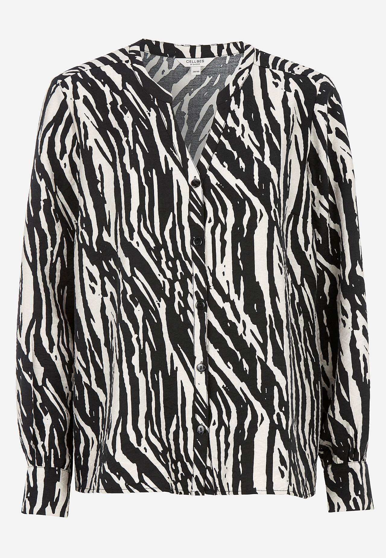 Vævet bluse med knapper