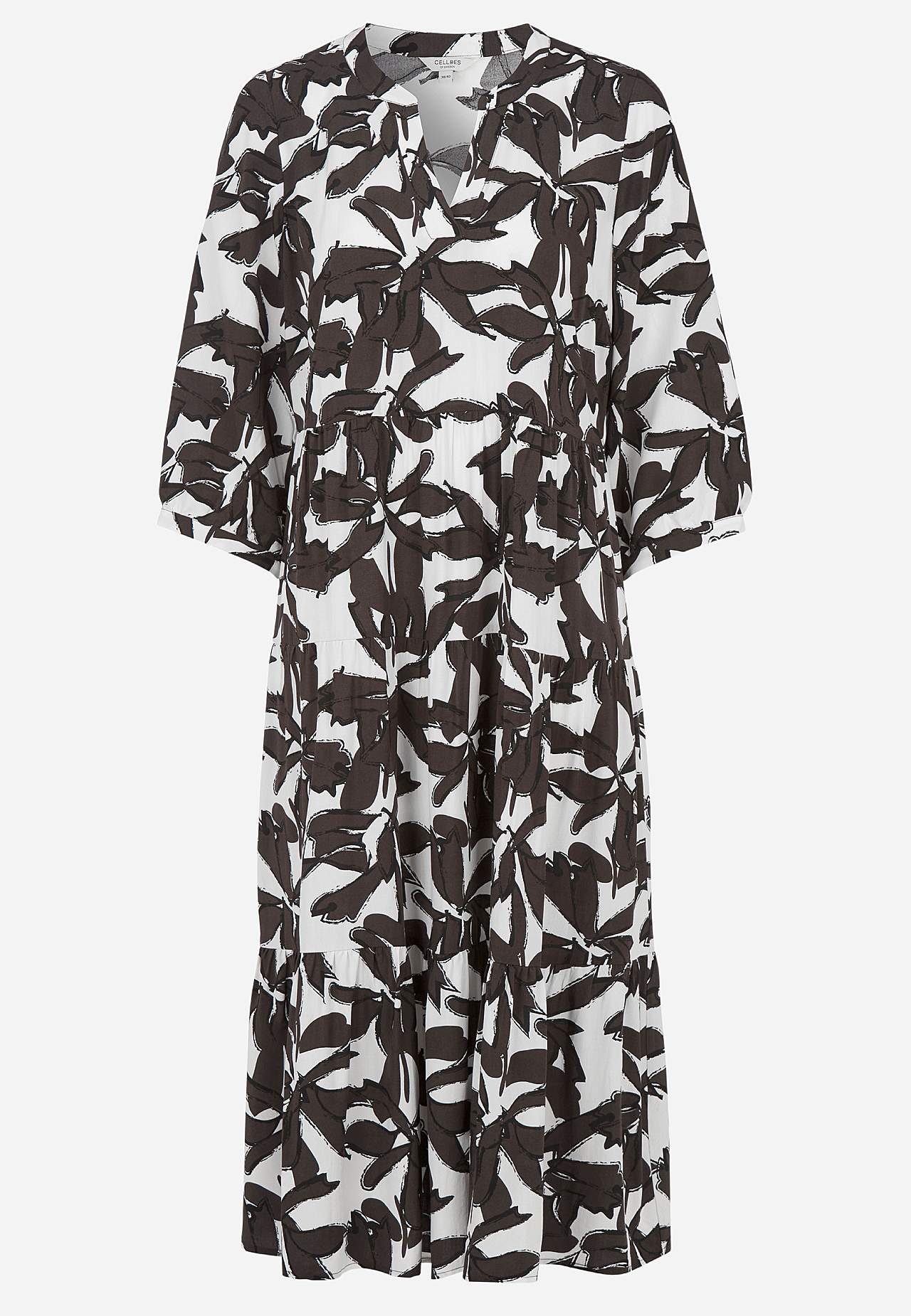 Dress with flounces