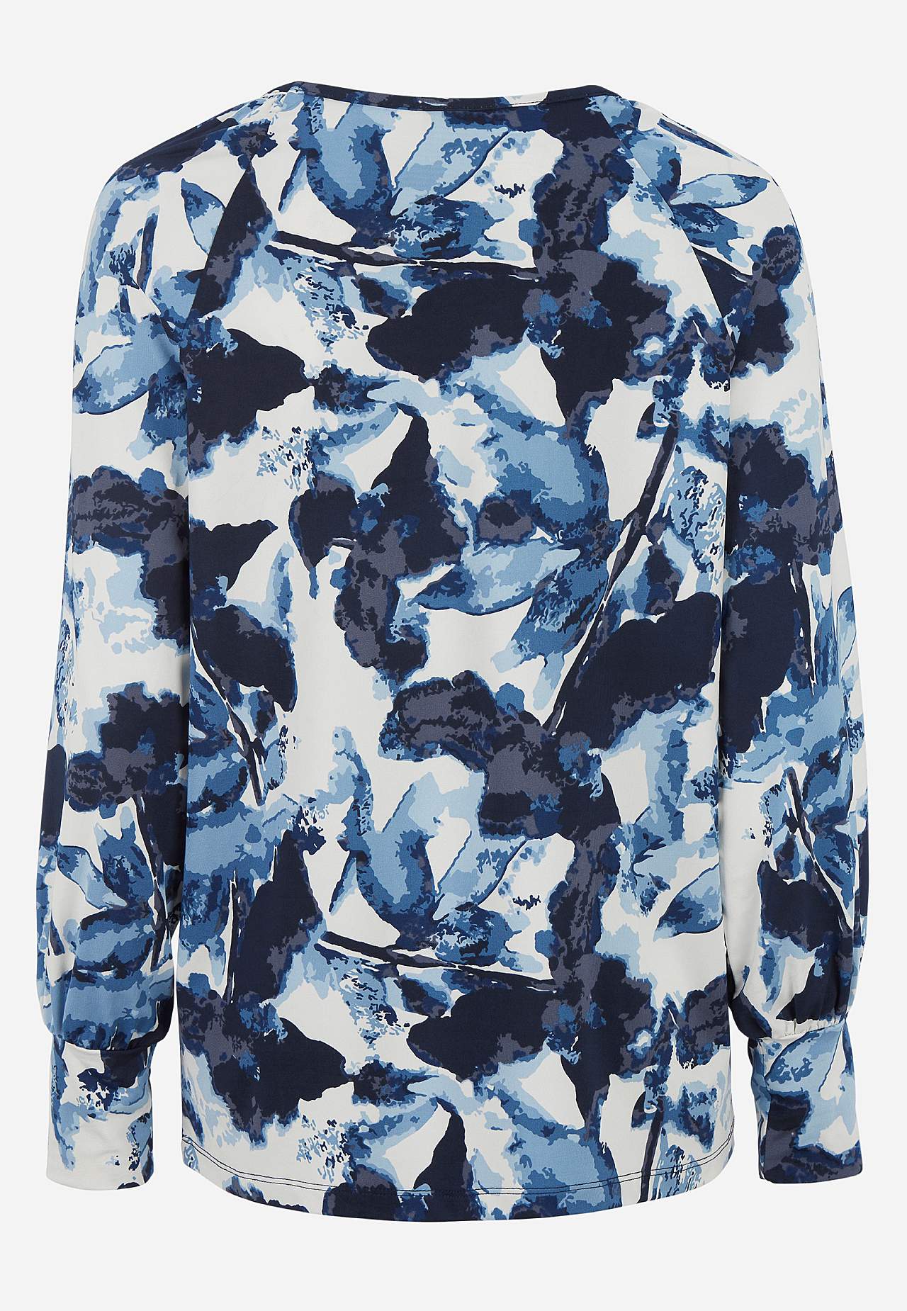 Patterned jersey top with wide cuffs