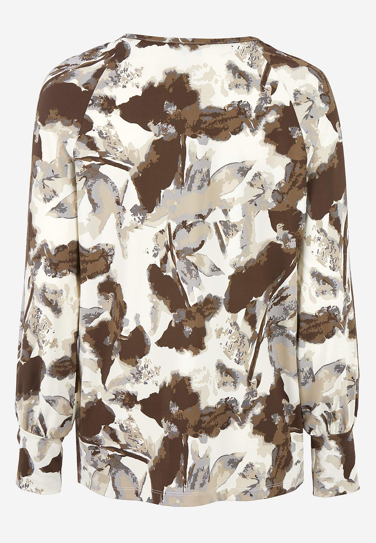Patterned jersey top with wide cuffs
