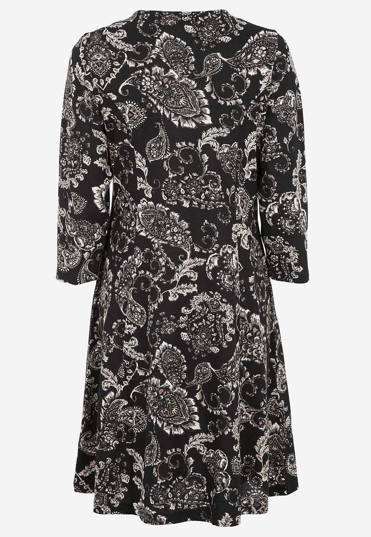 Patterned jersey dress with pockets