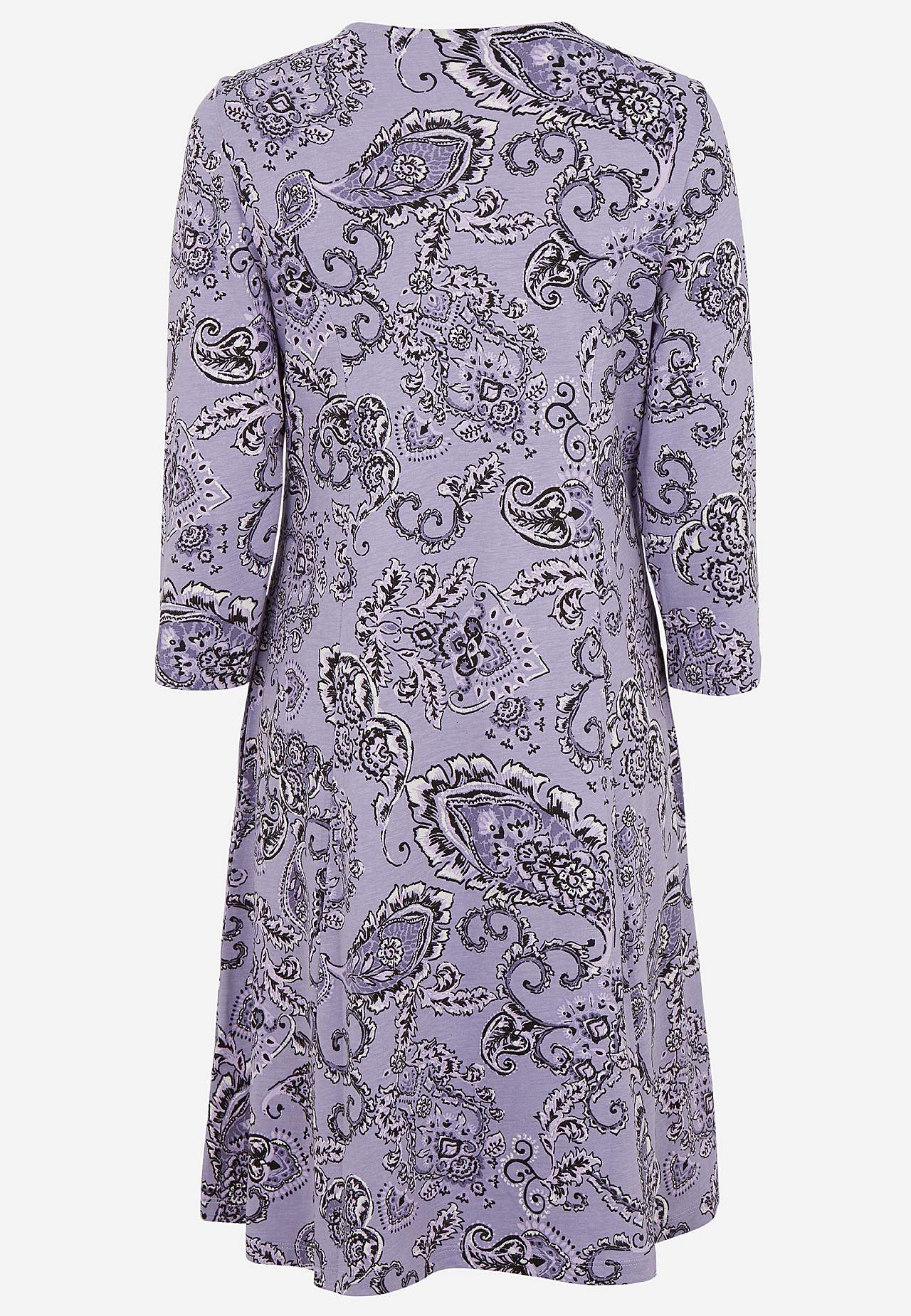 Patterned jersey dress with pockets