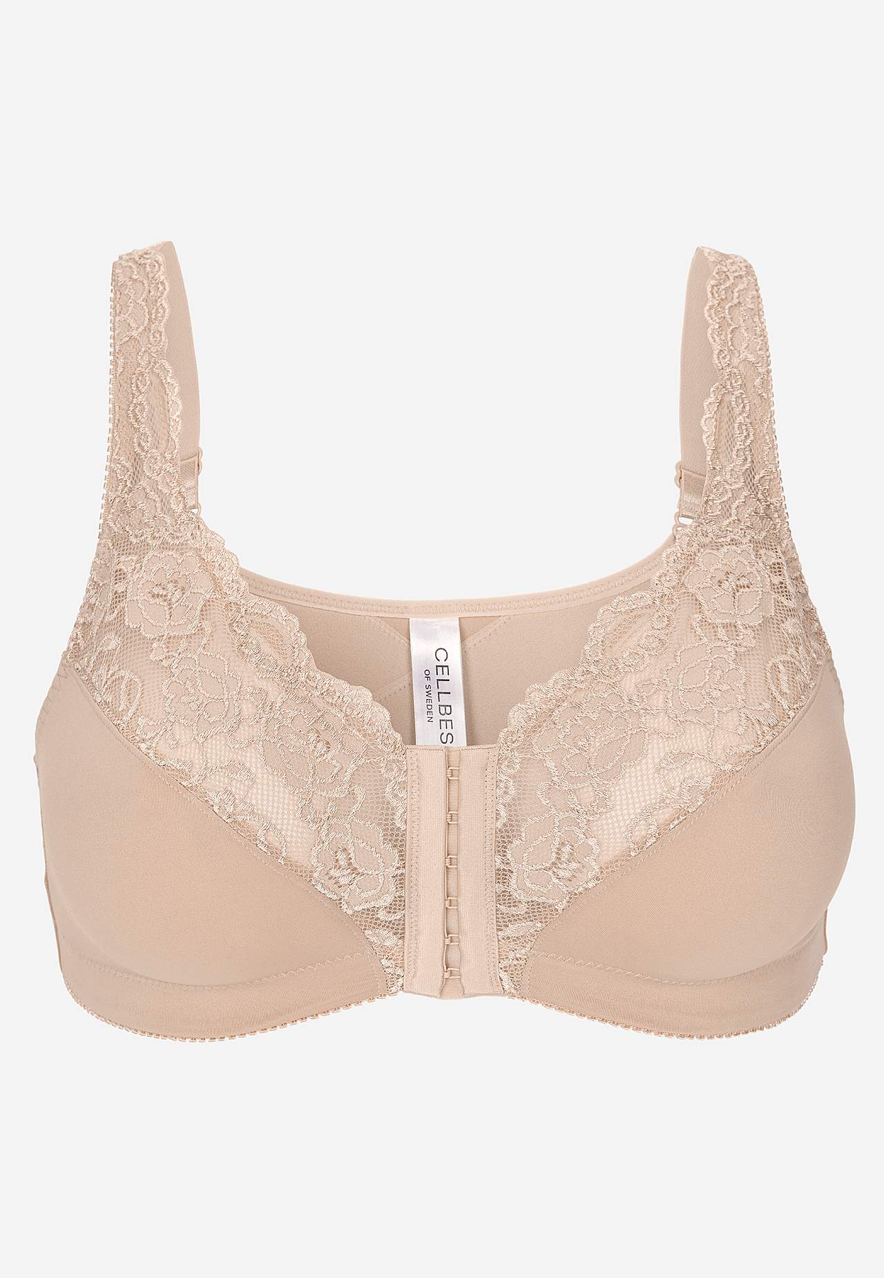 Front-closing soft bra