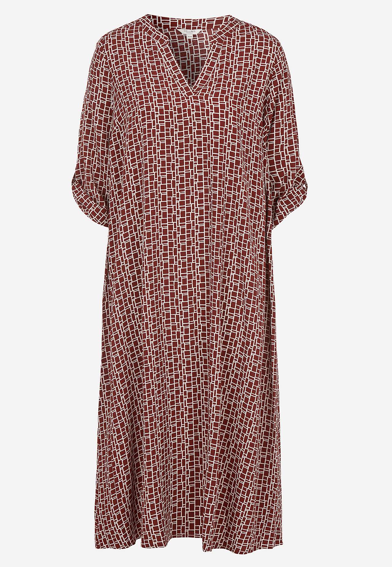 V-neck, woven dress