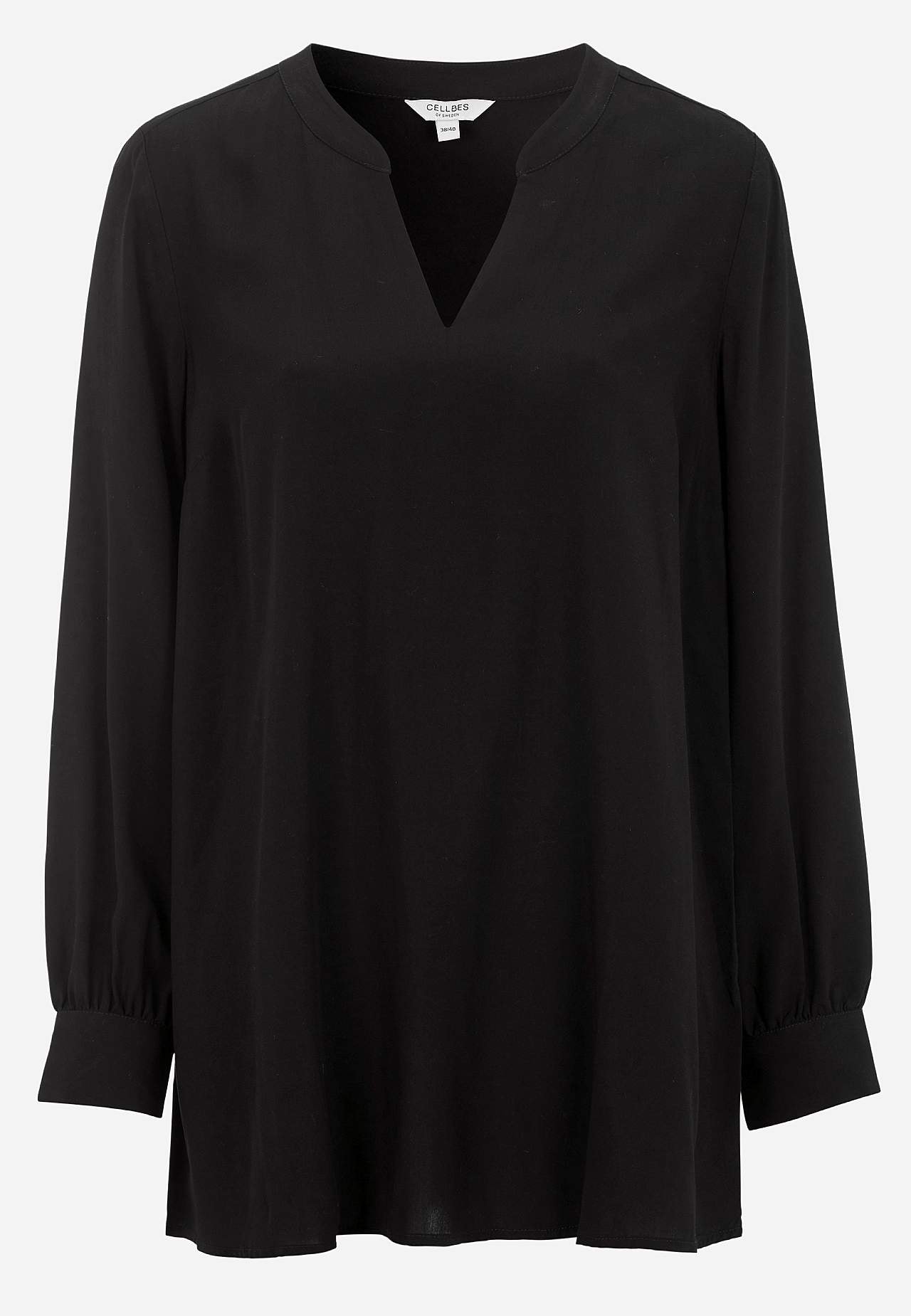 V-neck, woven tunic