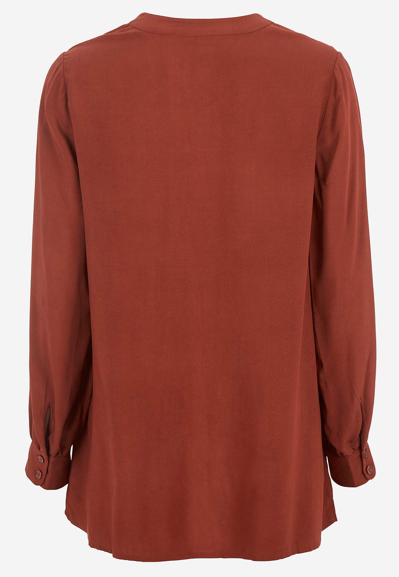 V-neck, woven tunic