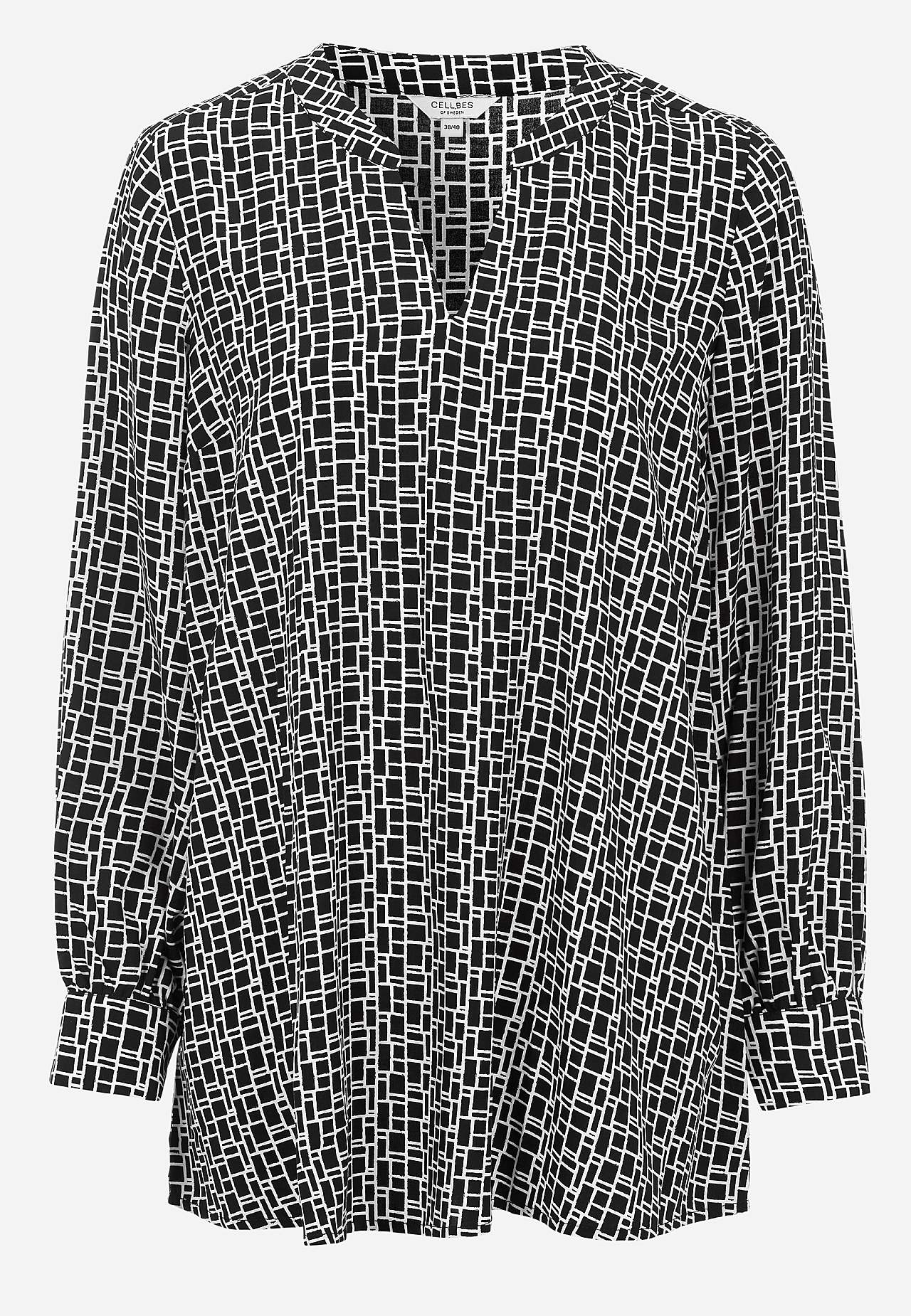 V-neck, woven tunic