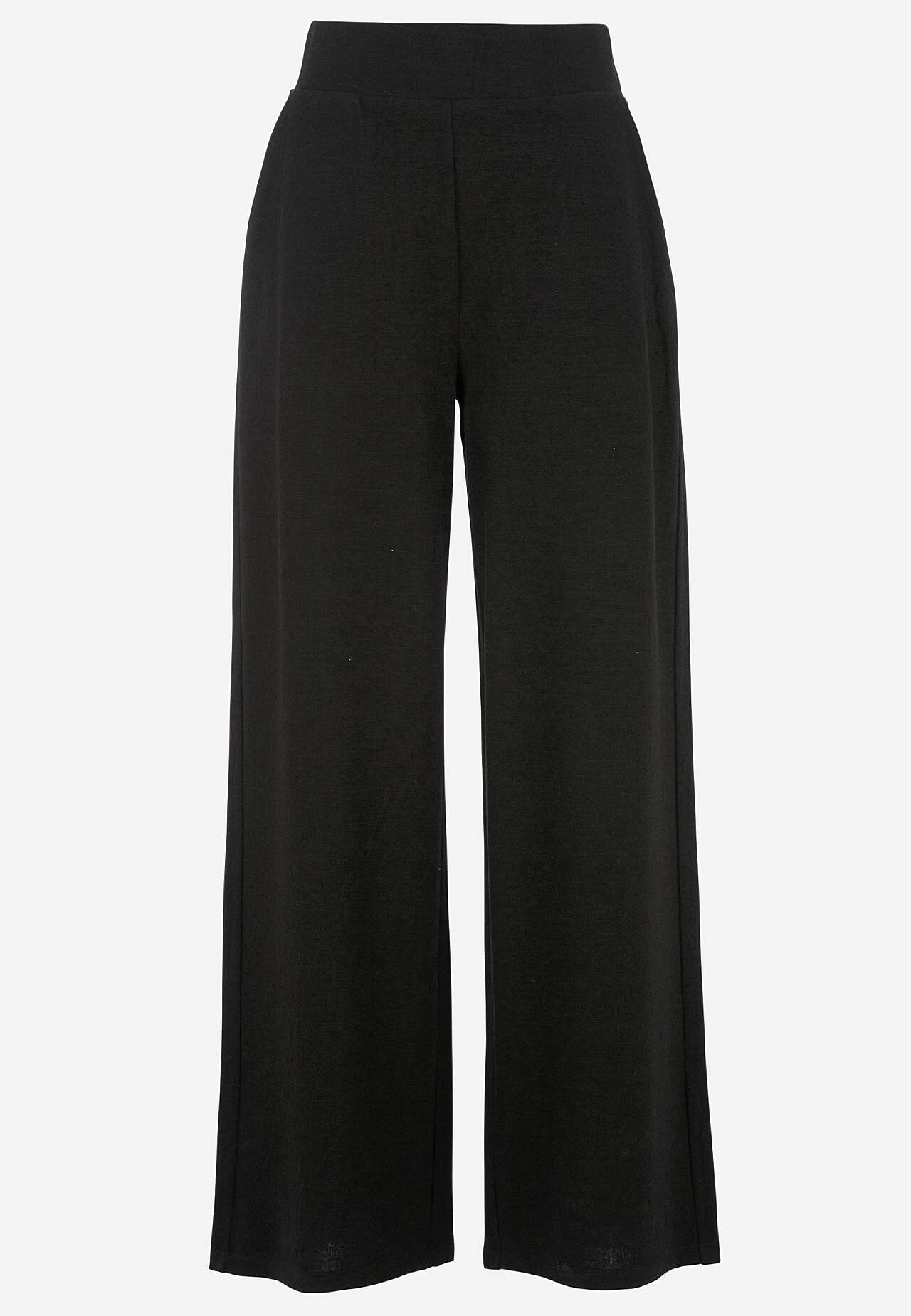 Wide jersey pants with pockets