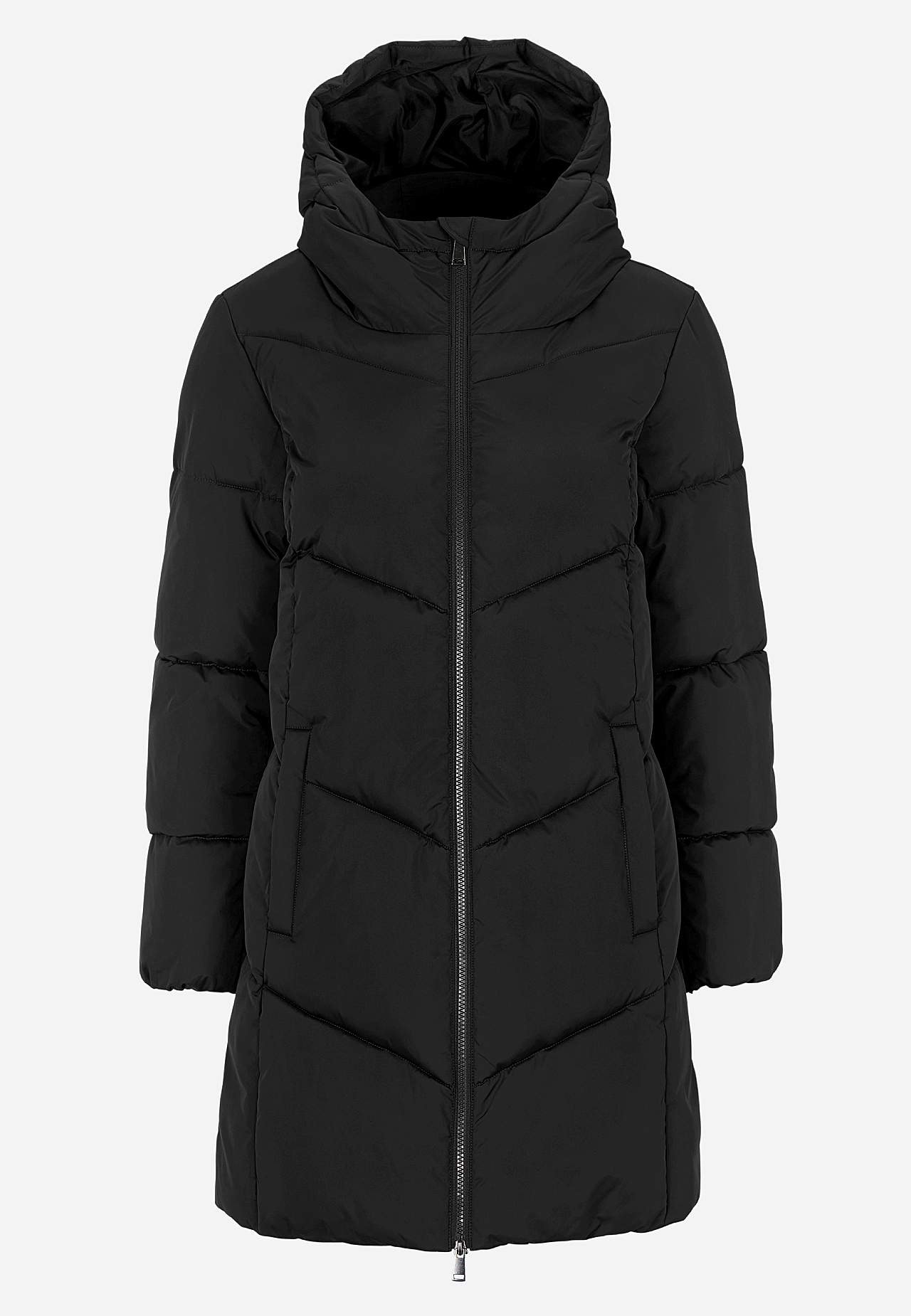 Long jacket with fluffy padding