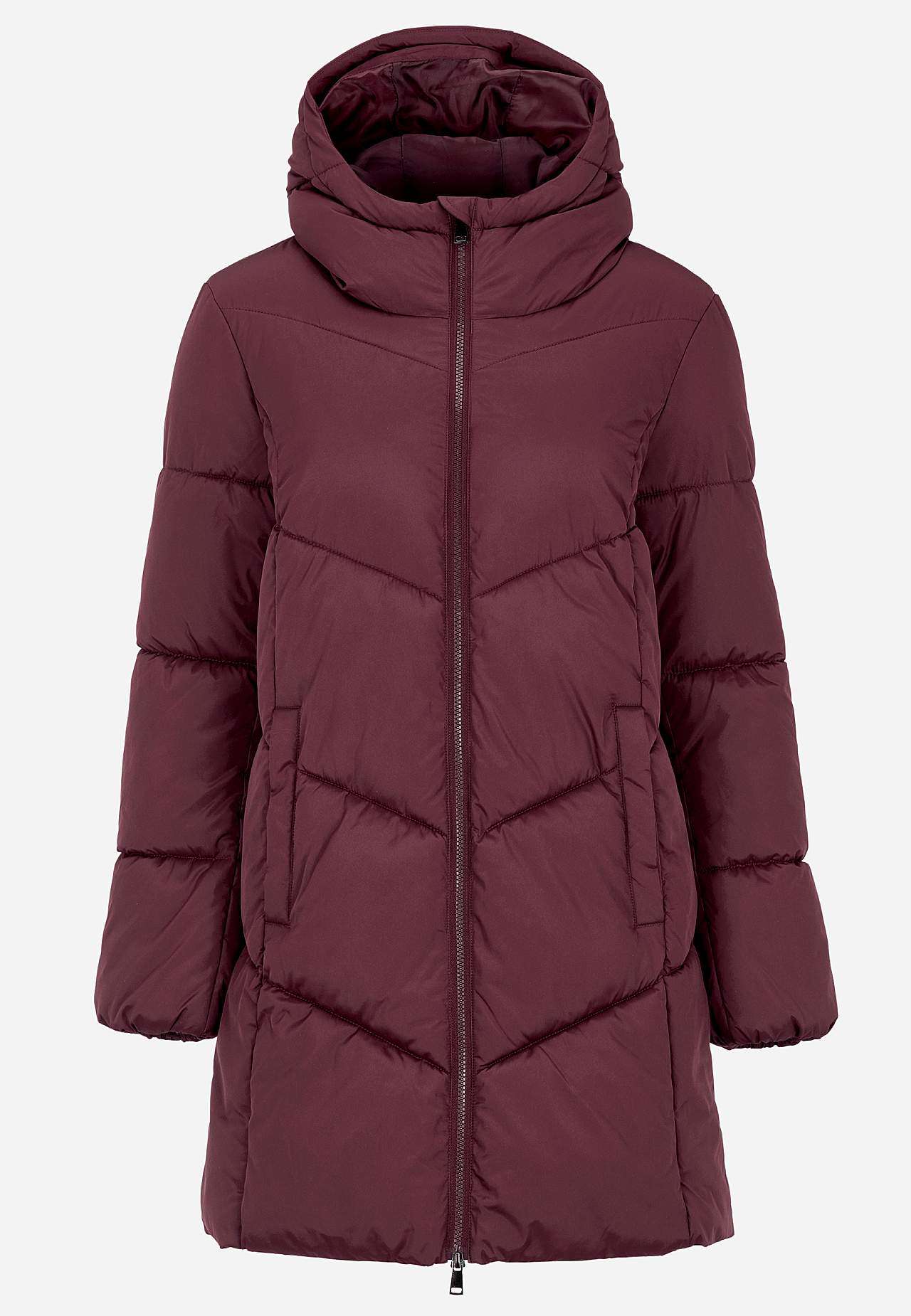 Long jacket with fluffy padding