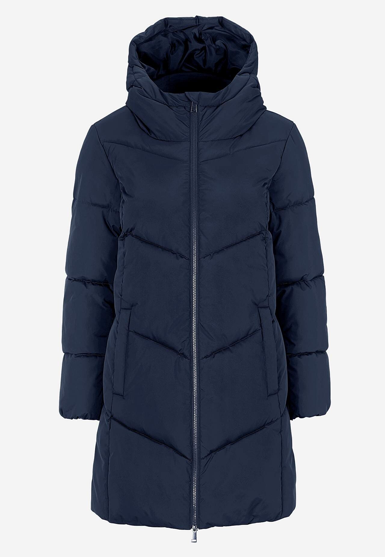 Long jacket with fluffy padding