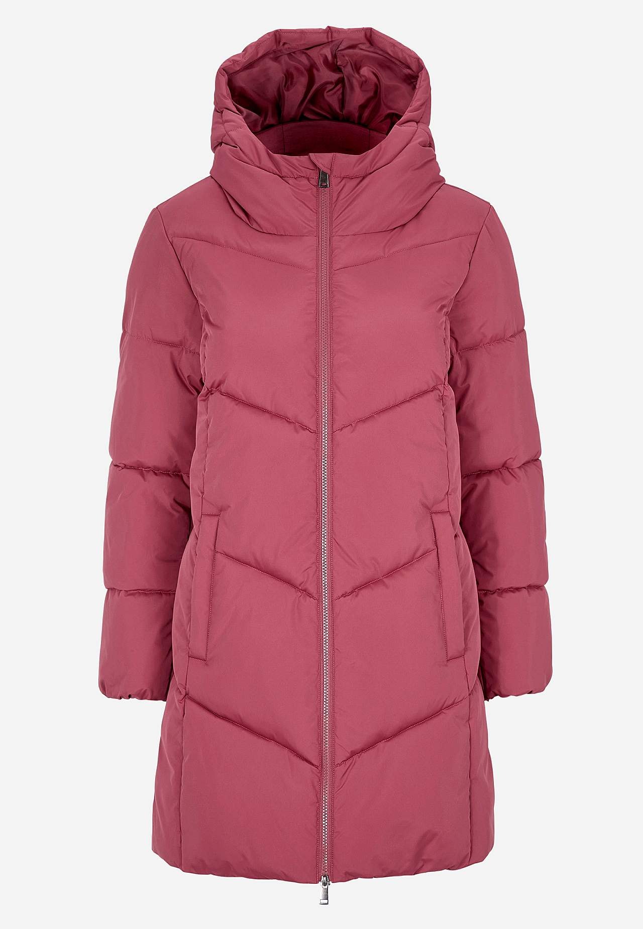 Long jacket with fluffy padding