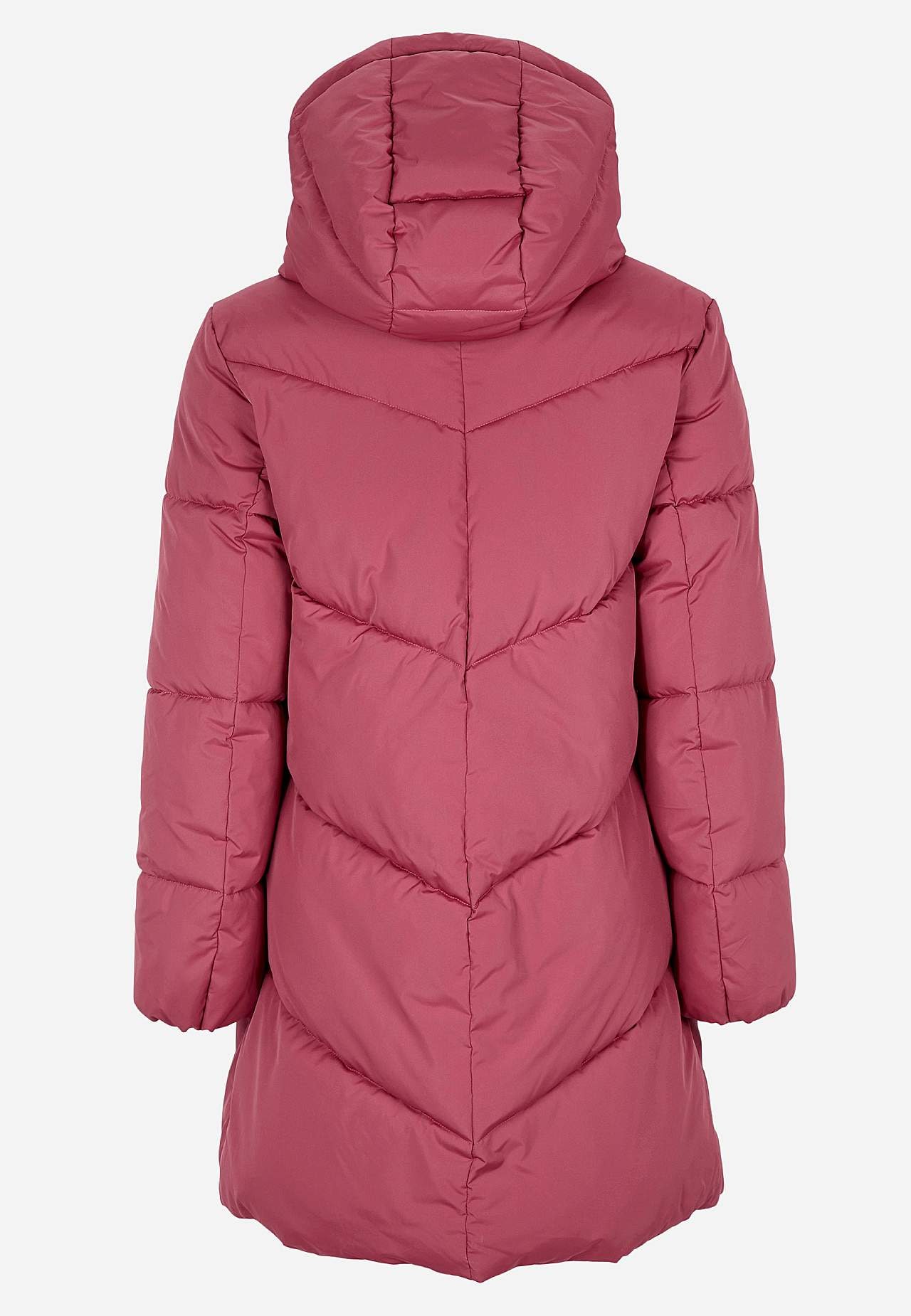 Long jacket with fluffy padding