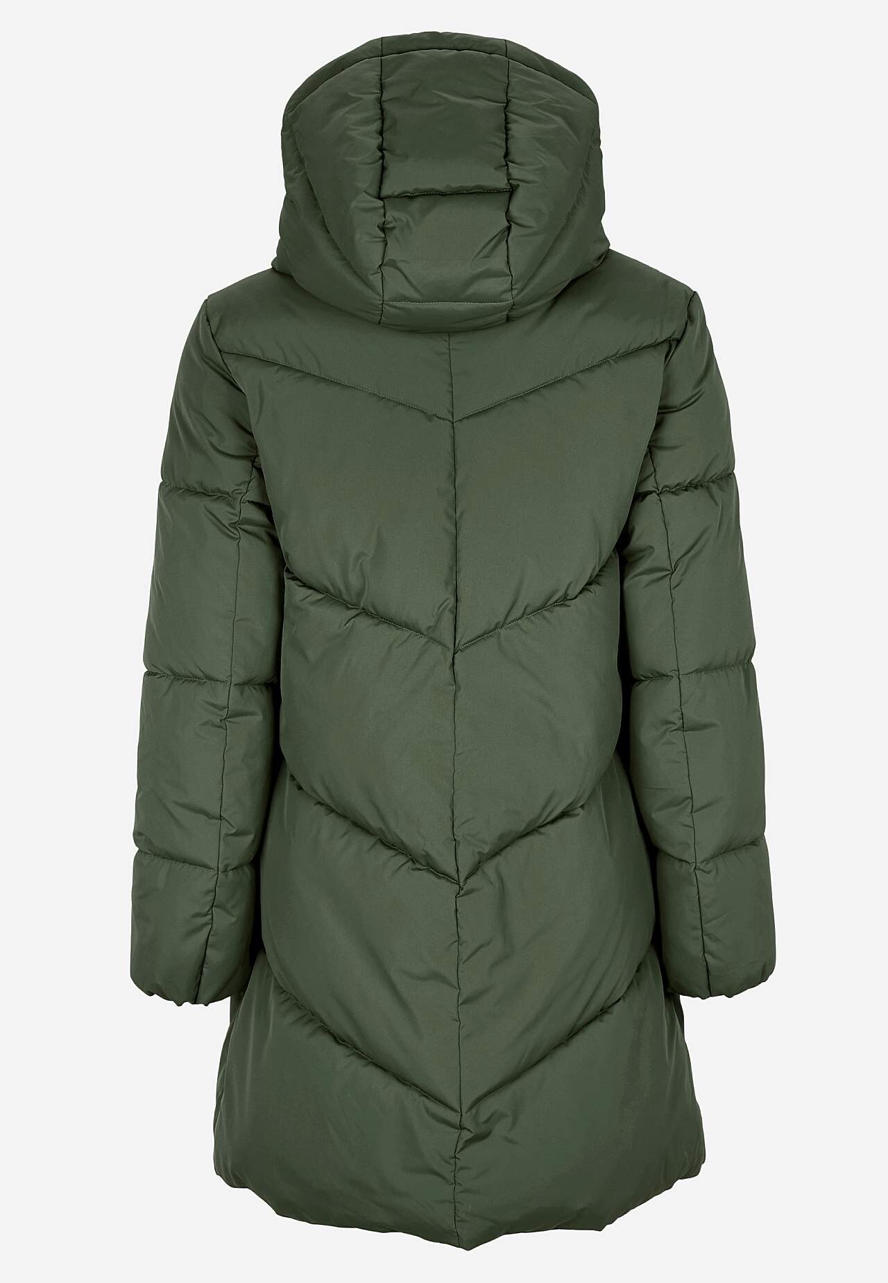 Long jacket with fluffy padding