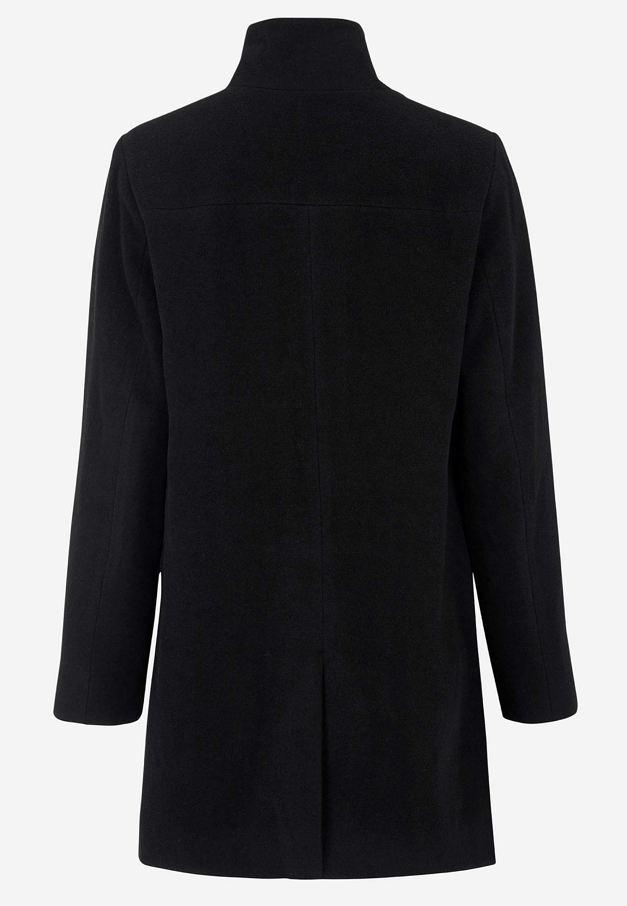 Coat with stand-up collar