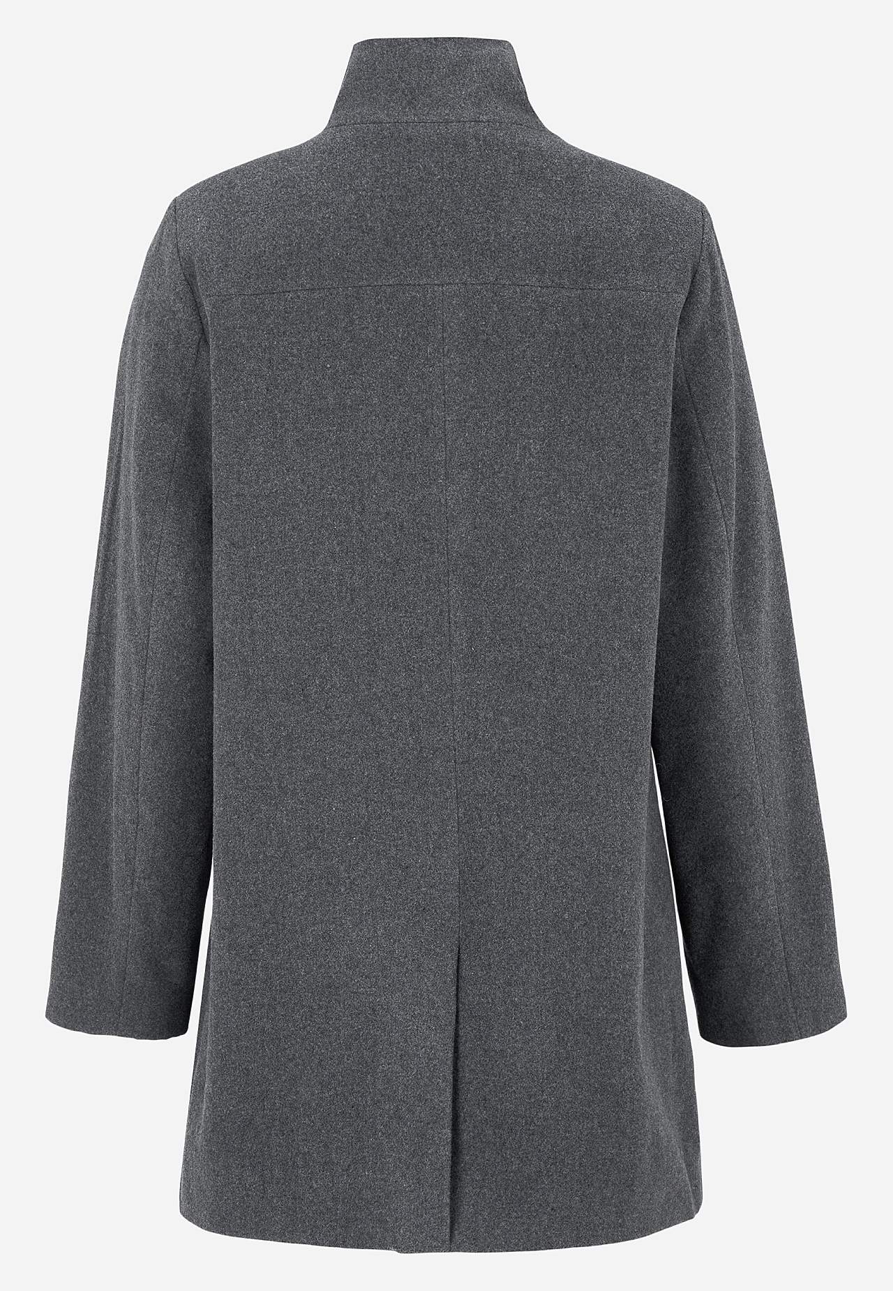 Coat with stand-up collar