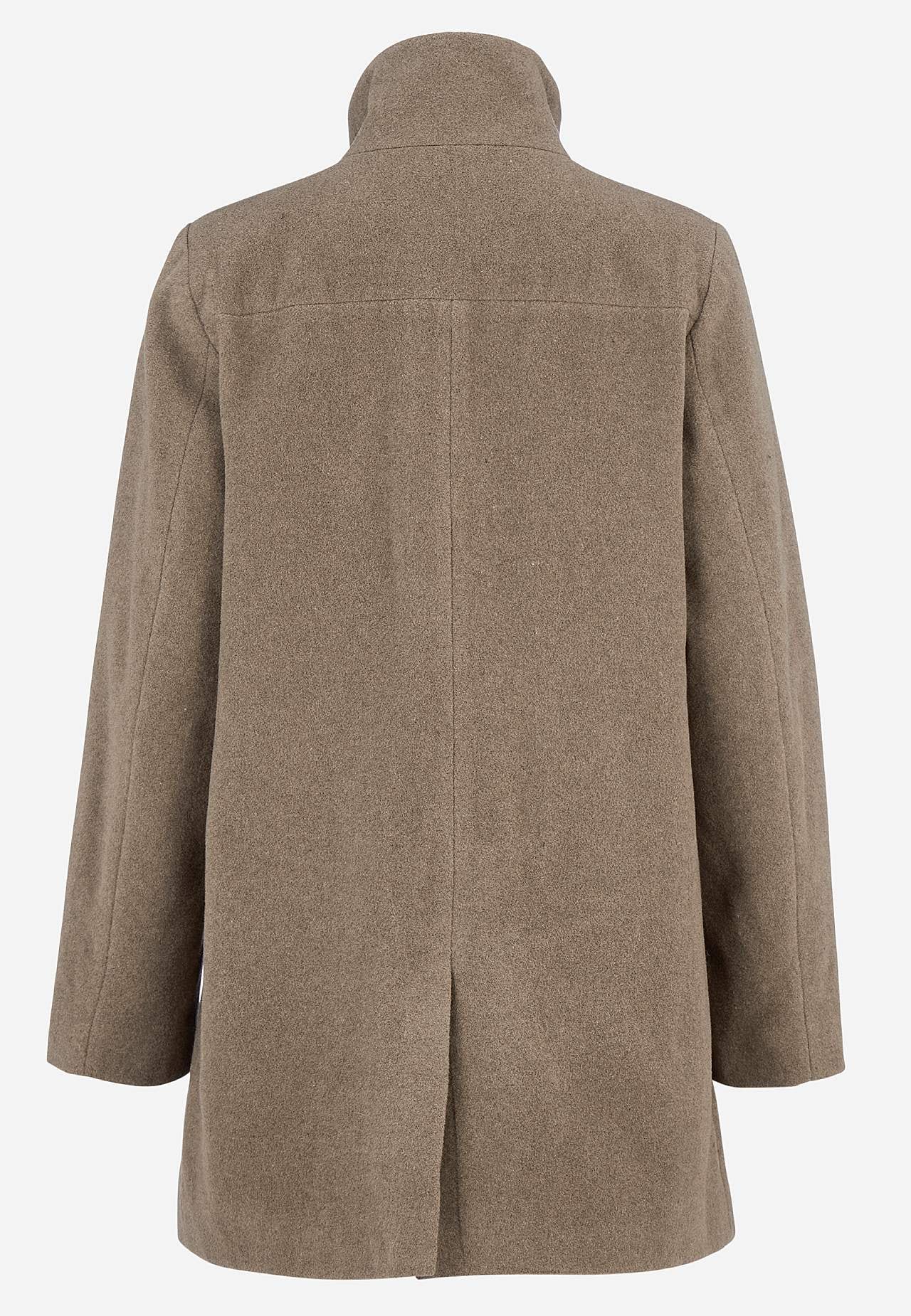 Coat with stand-up collar