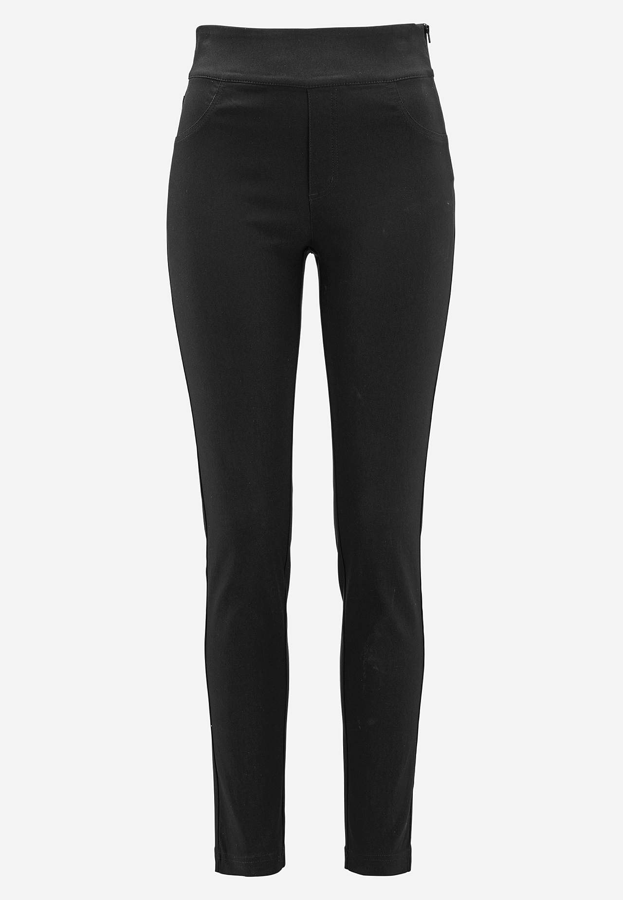 Trousers in bengaline with slim legs