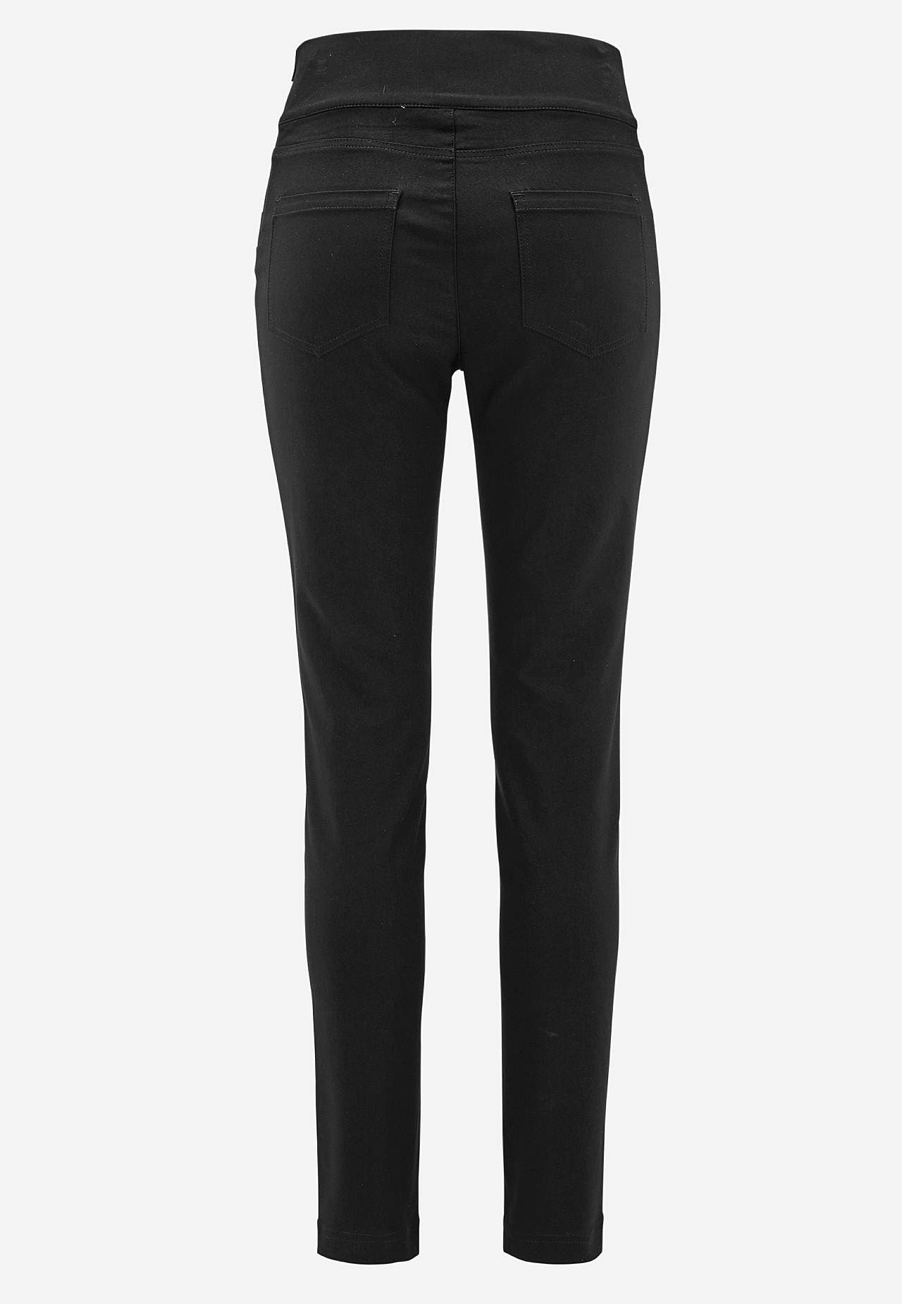 Trousers in bengaline with slim legs