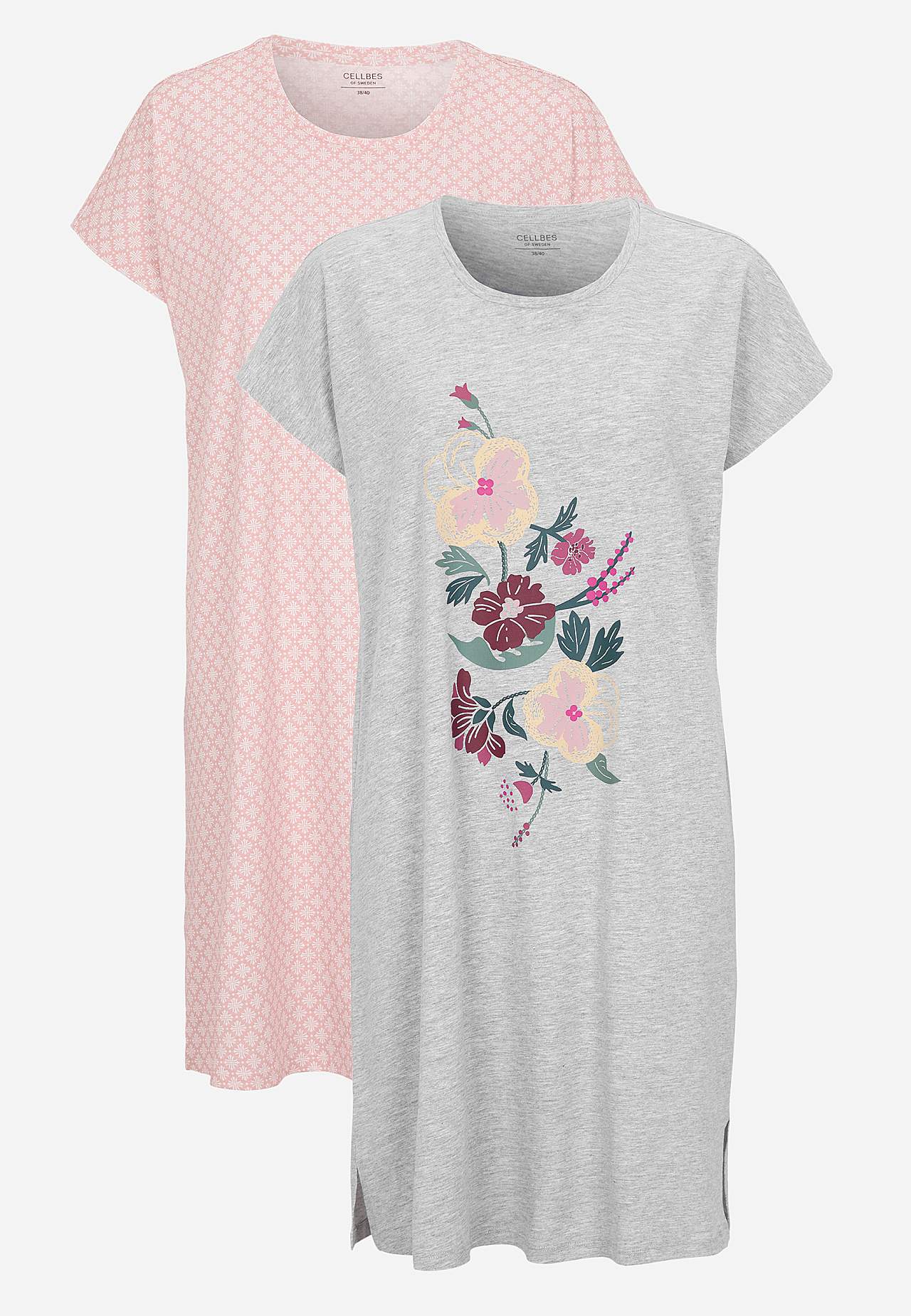 Short nightgown in cotton 2-pack
