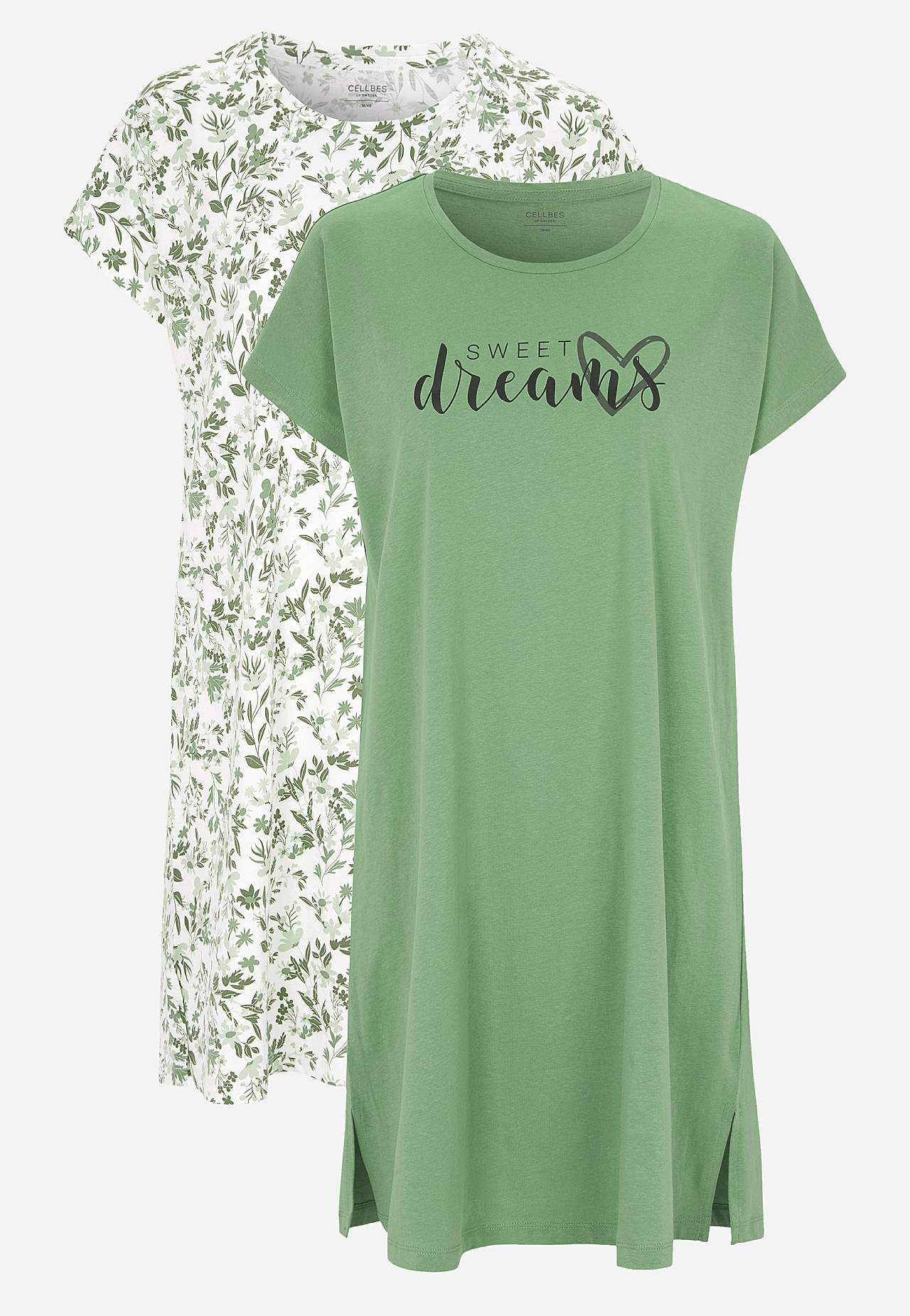Short nightgown in cotton 2-pack
