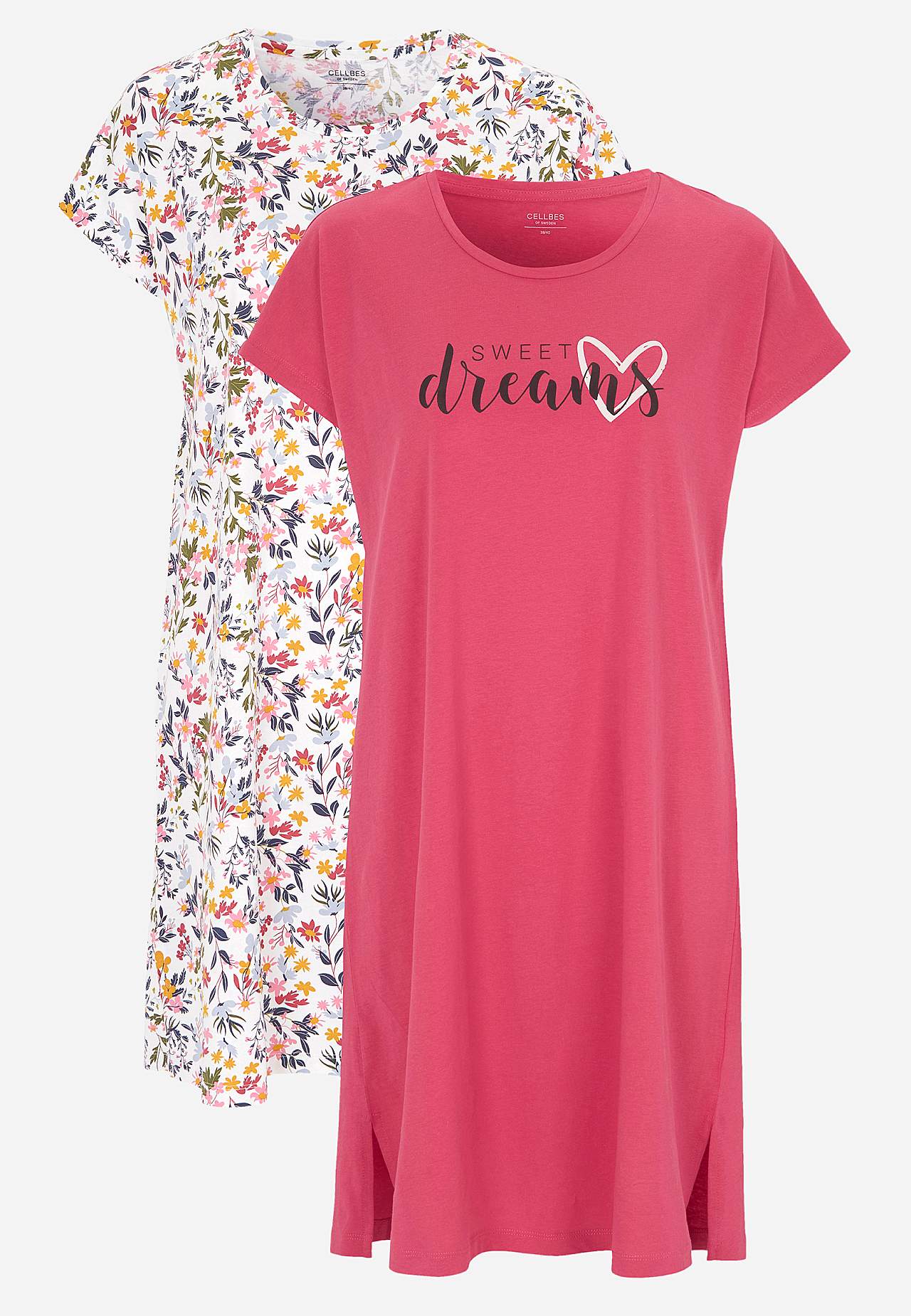 Short nightgown in cotton 2-pack