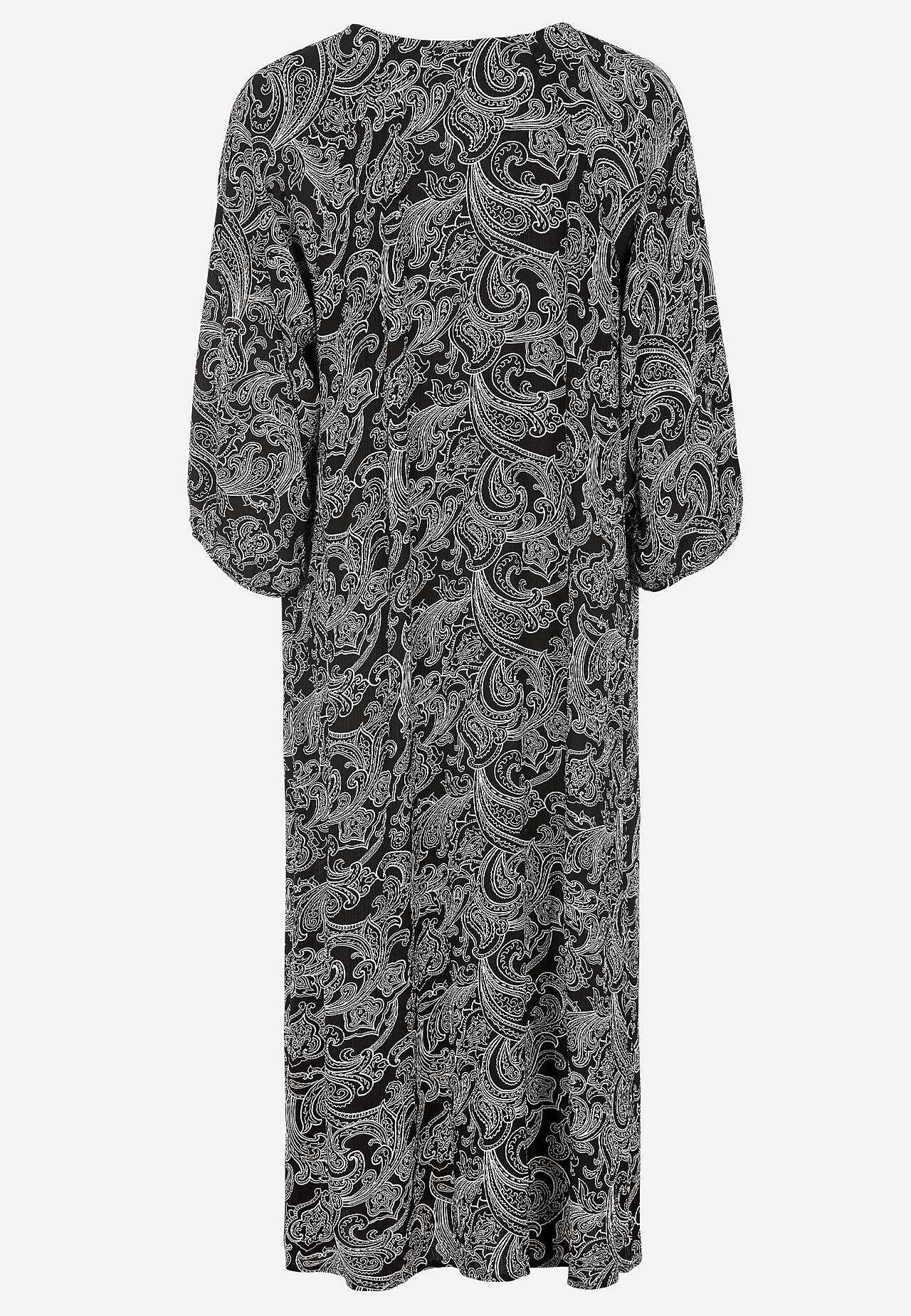 Patterned dress with buttons