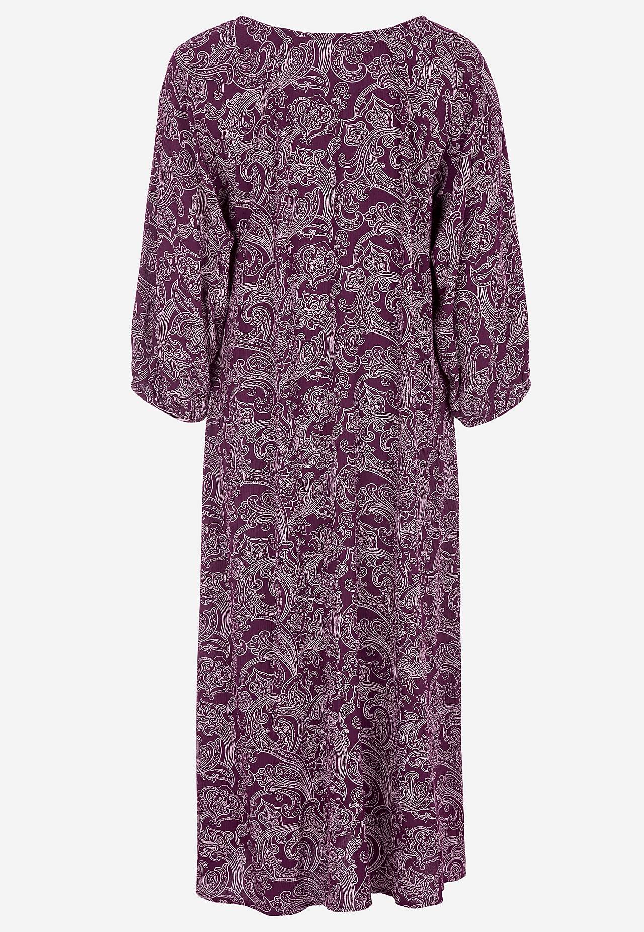Patterned dress with buttons