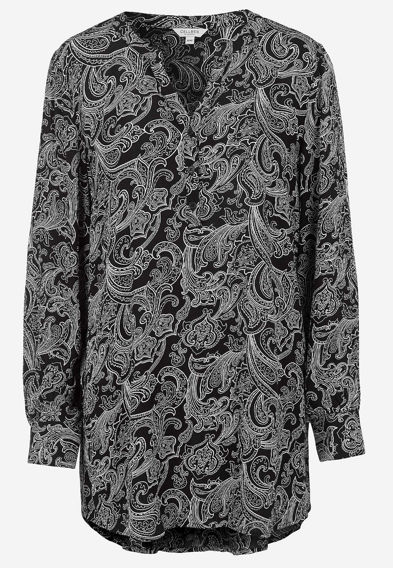 Patterned tunic with buttons