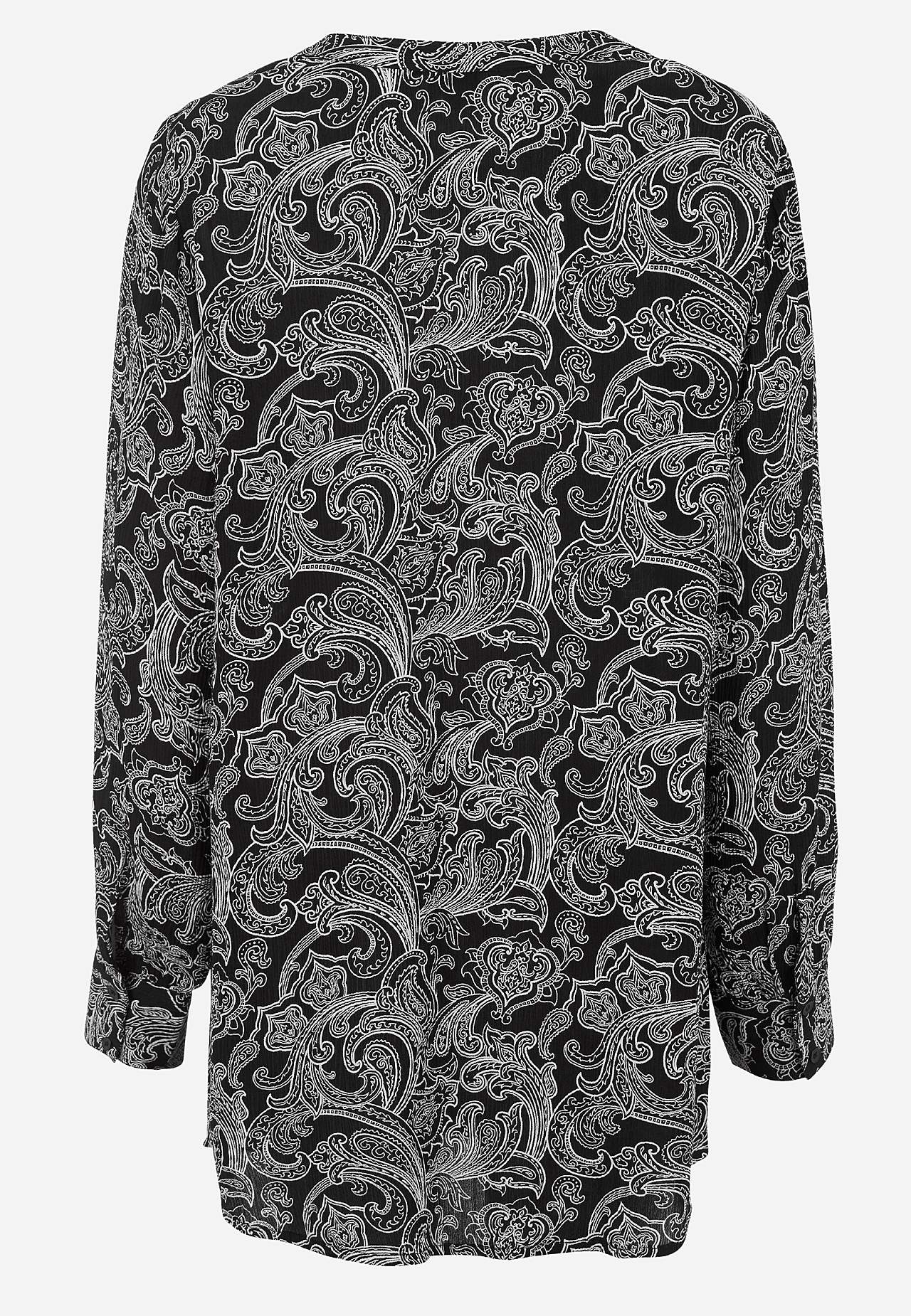 Patterned tunic with buttons