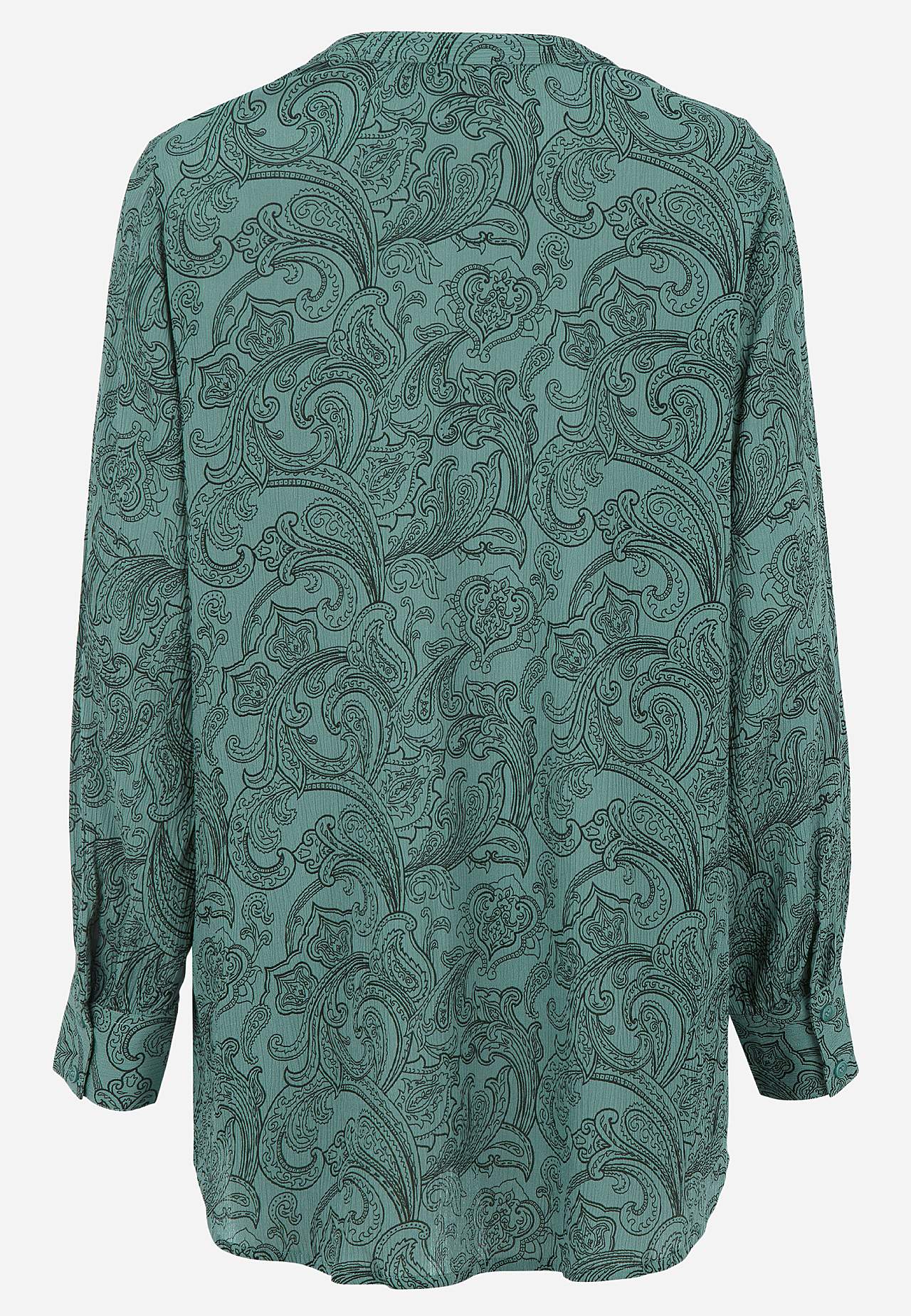 Patterned tunic with buttons