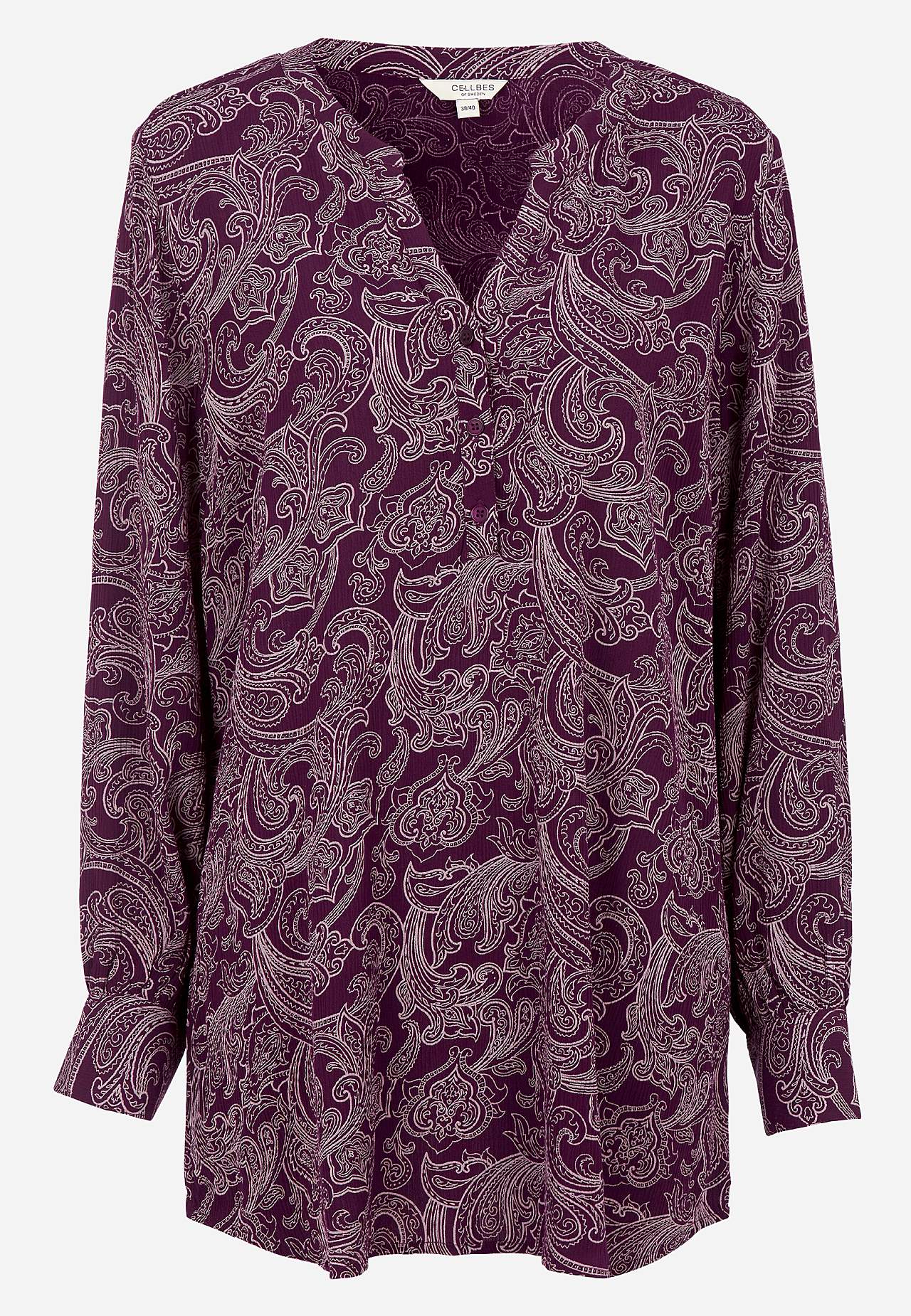 Patterned tunic with buttons