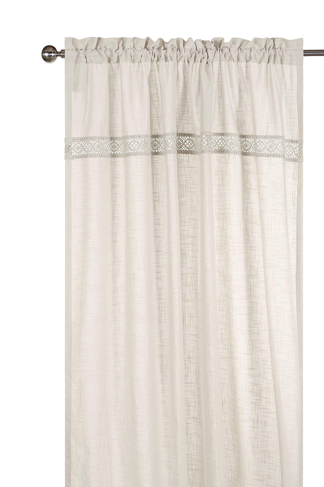 Sliding curtains with lace Monica 2-pack