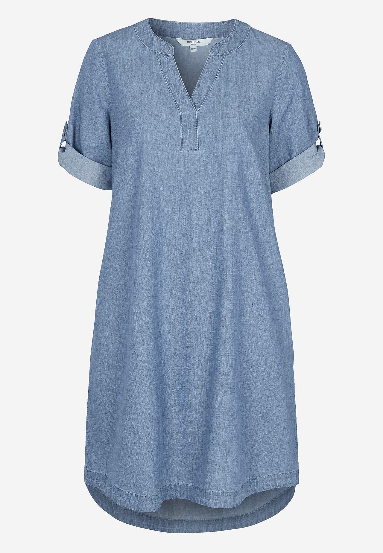 Denim dress in soft washed denim