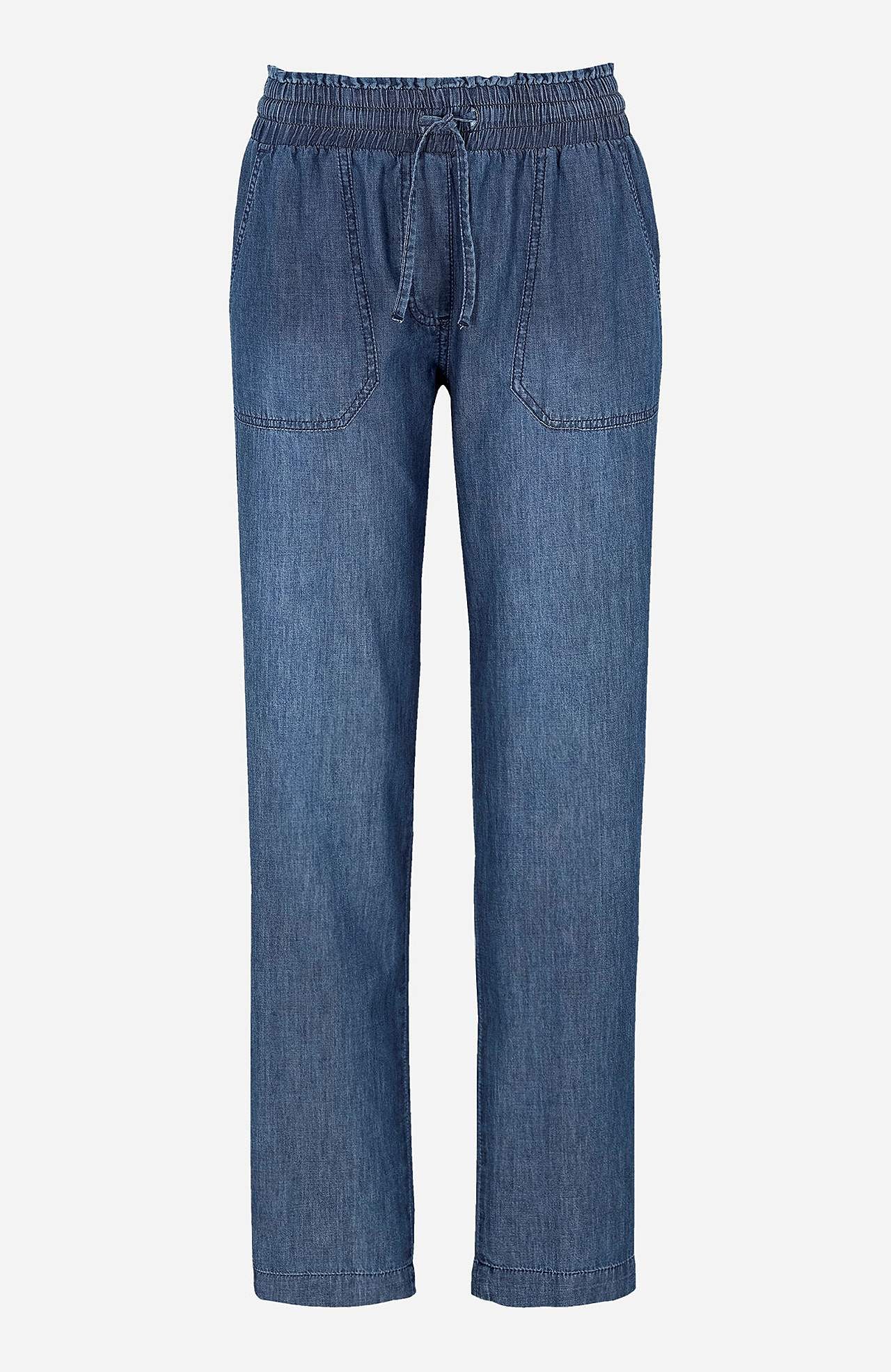Long trousers in soft washed denim