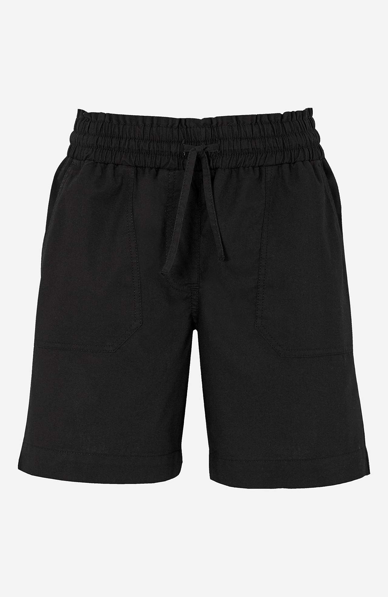 Shorts in washed cotton Jade