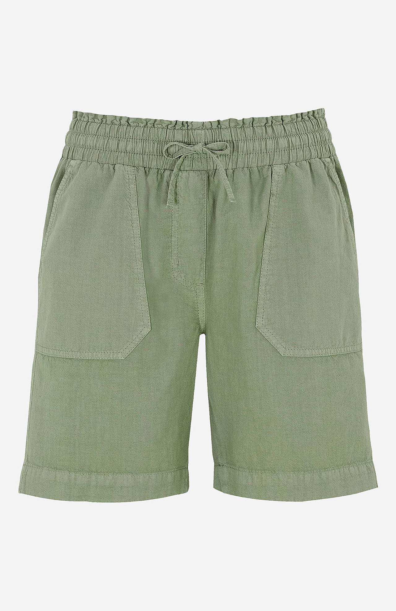 Shorts in washed cotton Jade