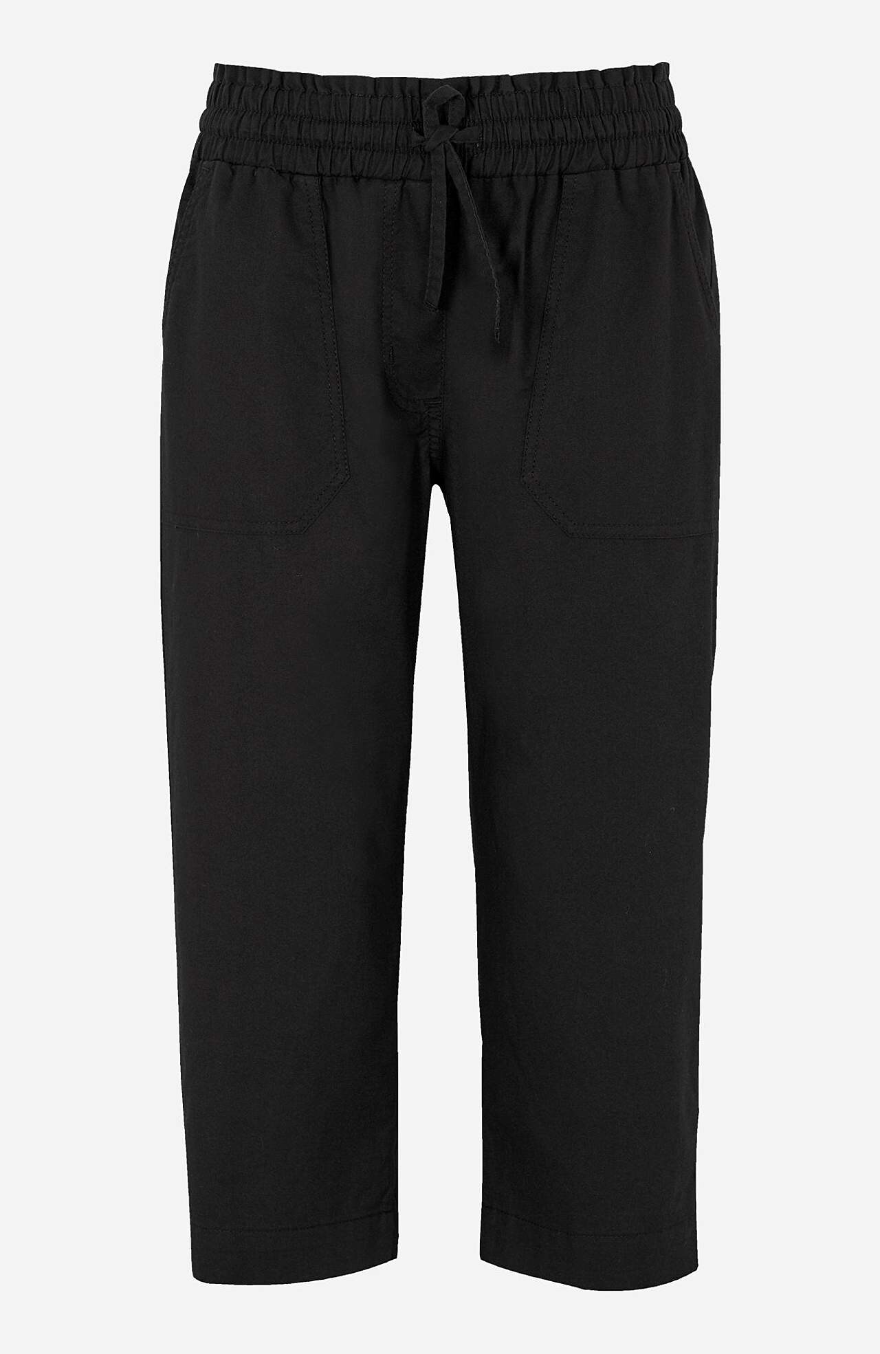 Capri trousers in washed cotton Jade