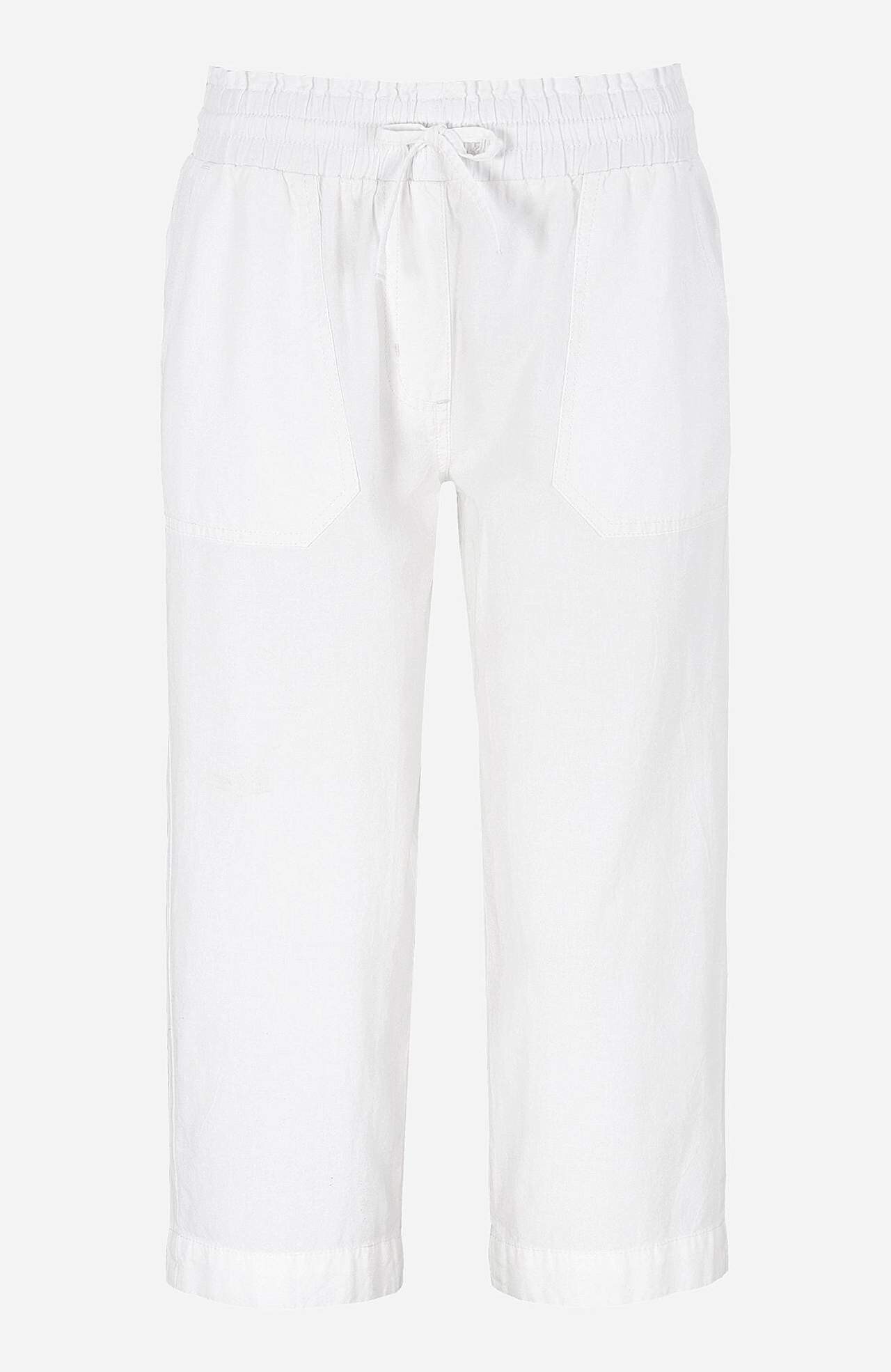 Capri trousers in washed cotton Jade