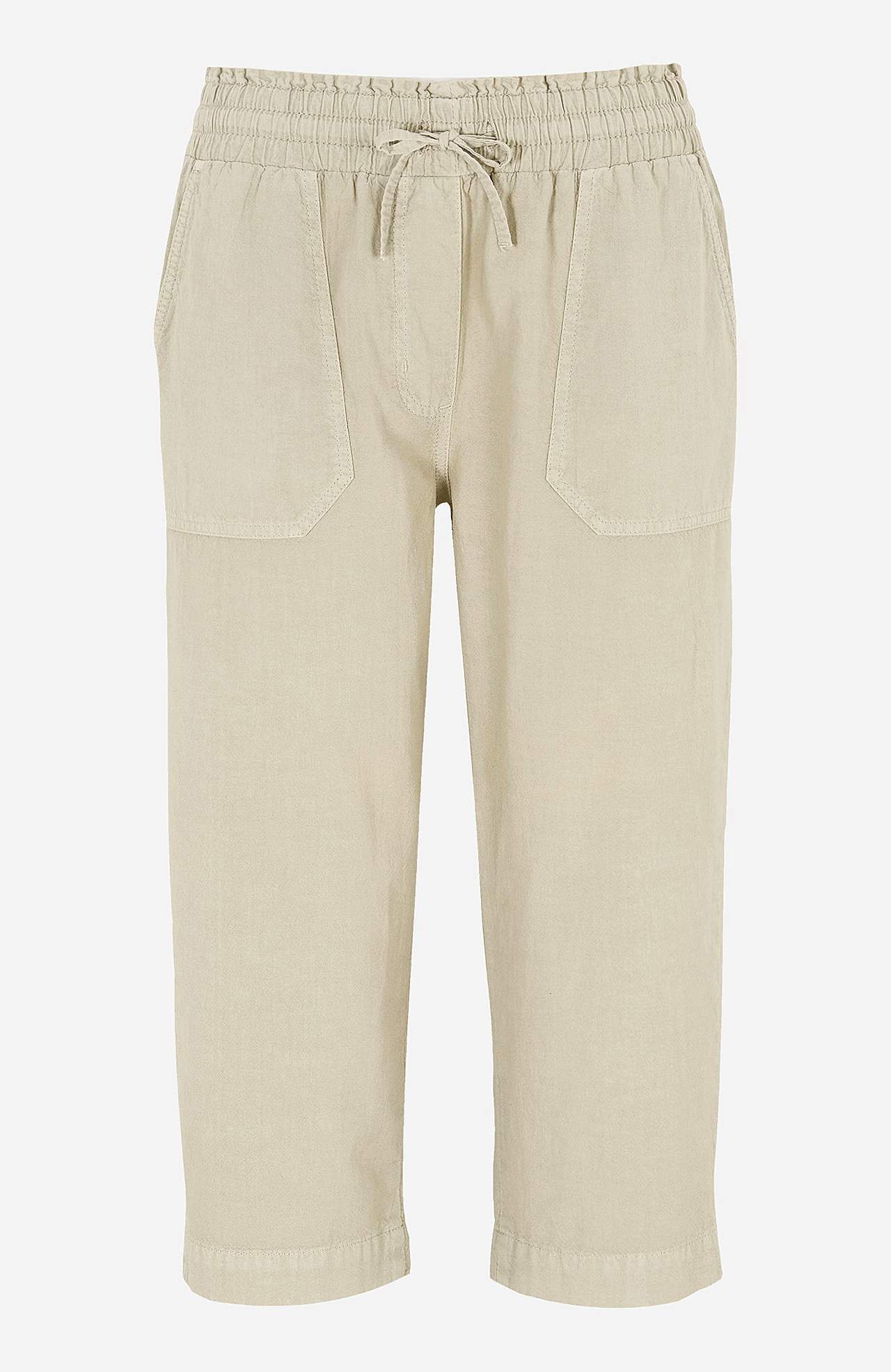 Capri trousers in washed cotton Jade
