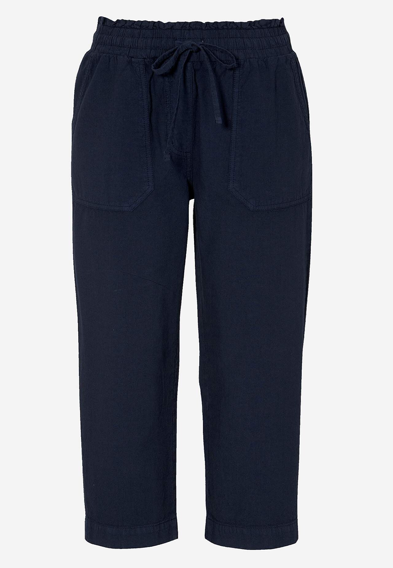 Capri trousers in washed cotton Jade