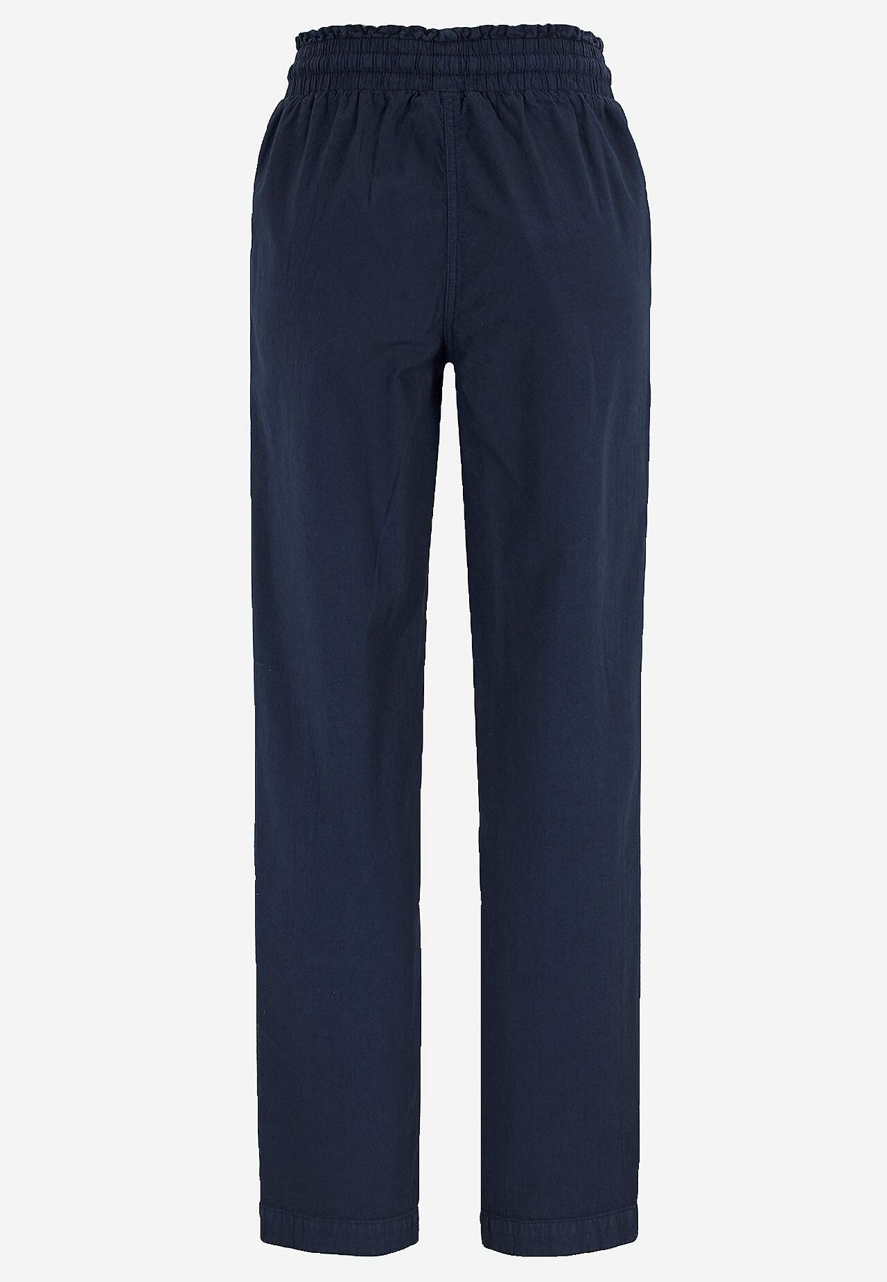 Long trousers in washed cotton