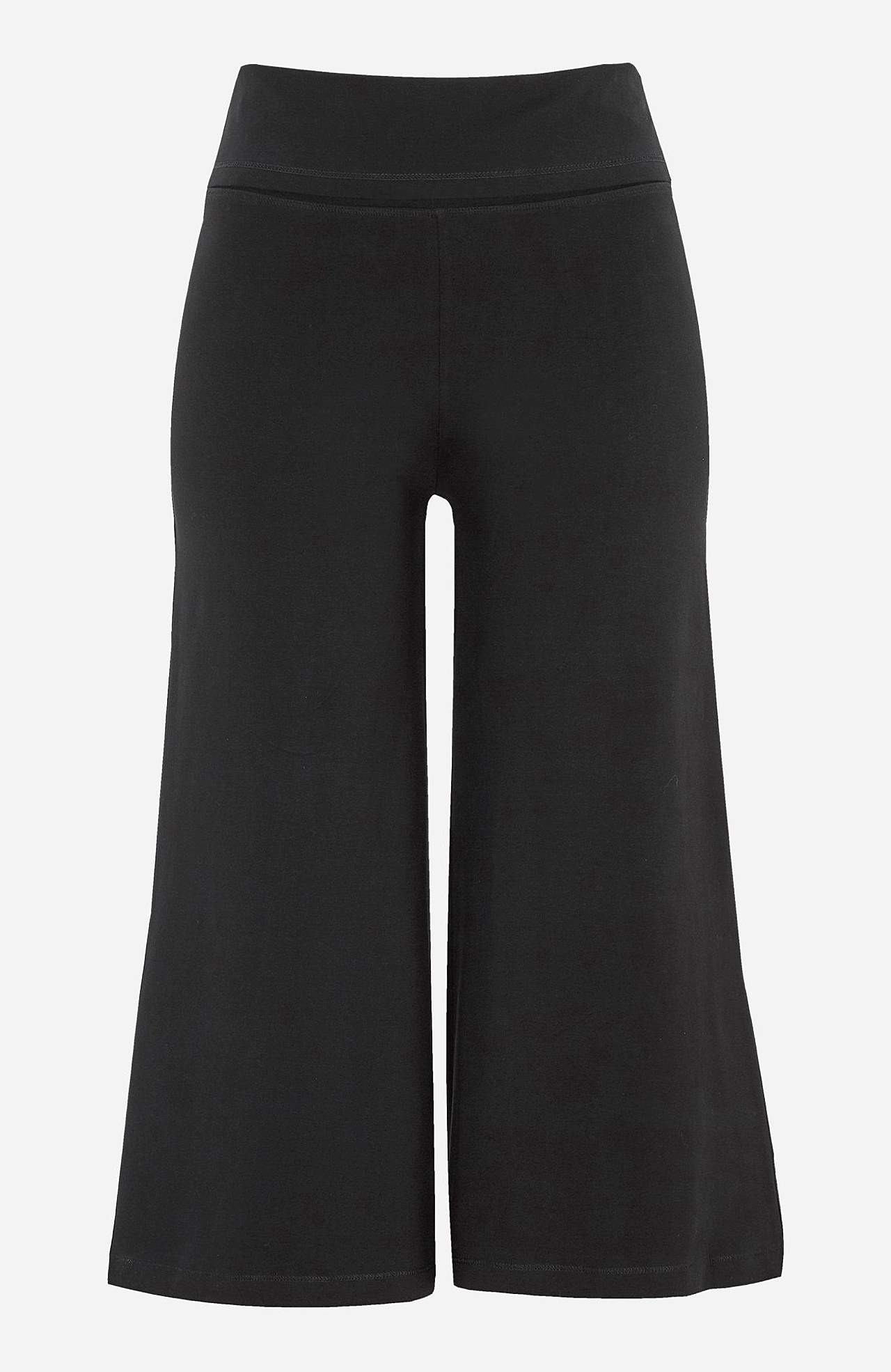 Capri trousers with wide waistband