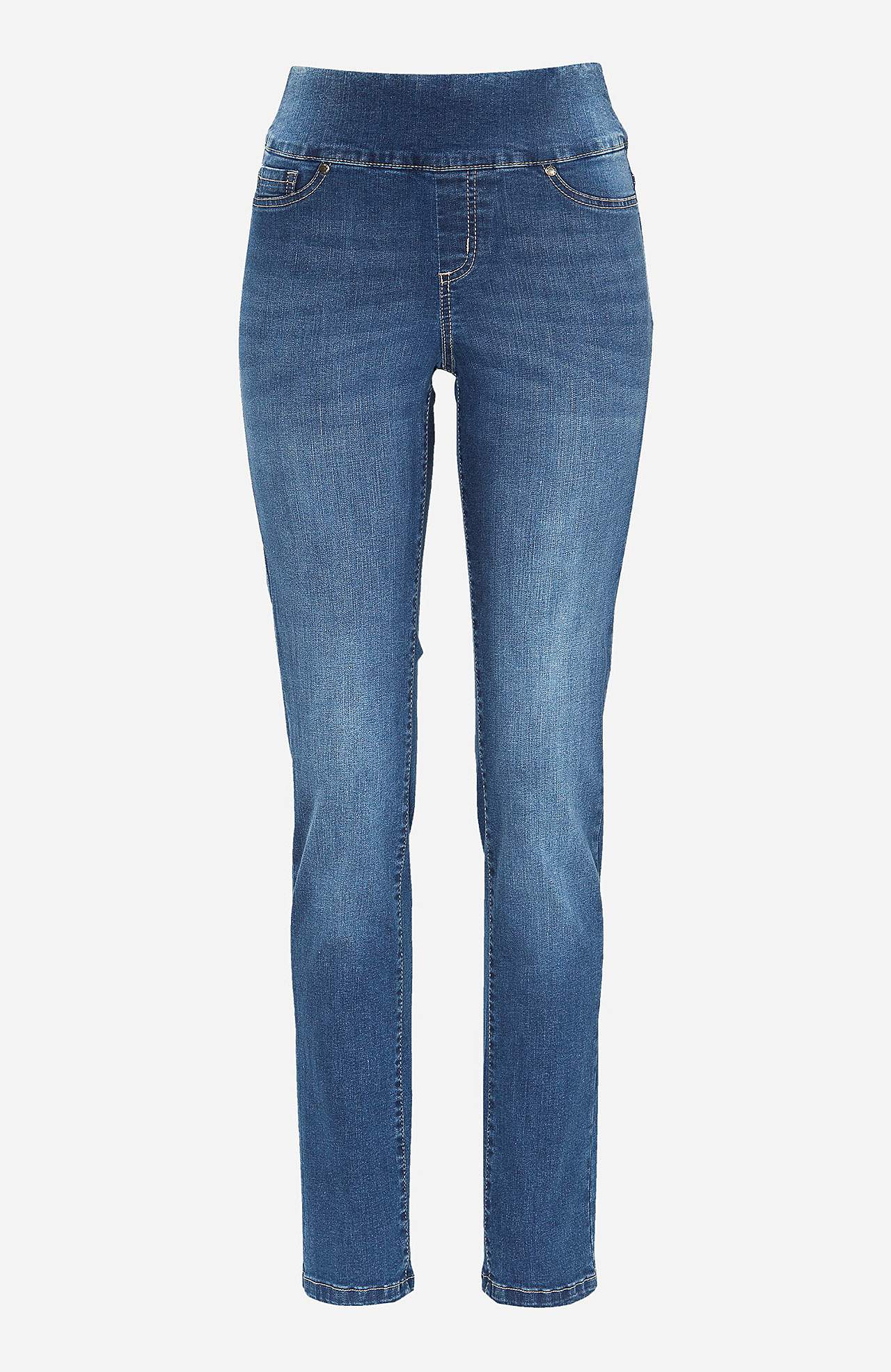 Stretchy jeggings with high elasticized waist