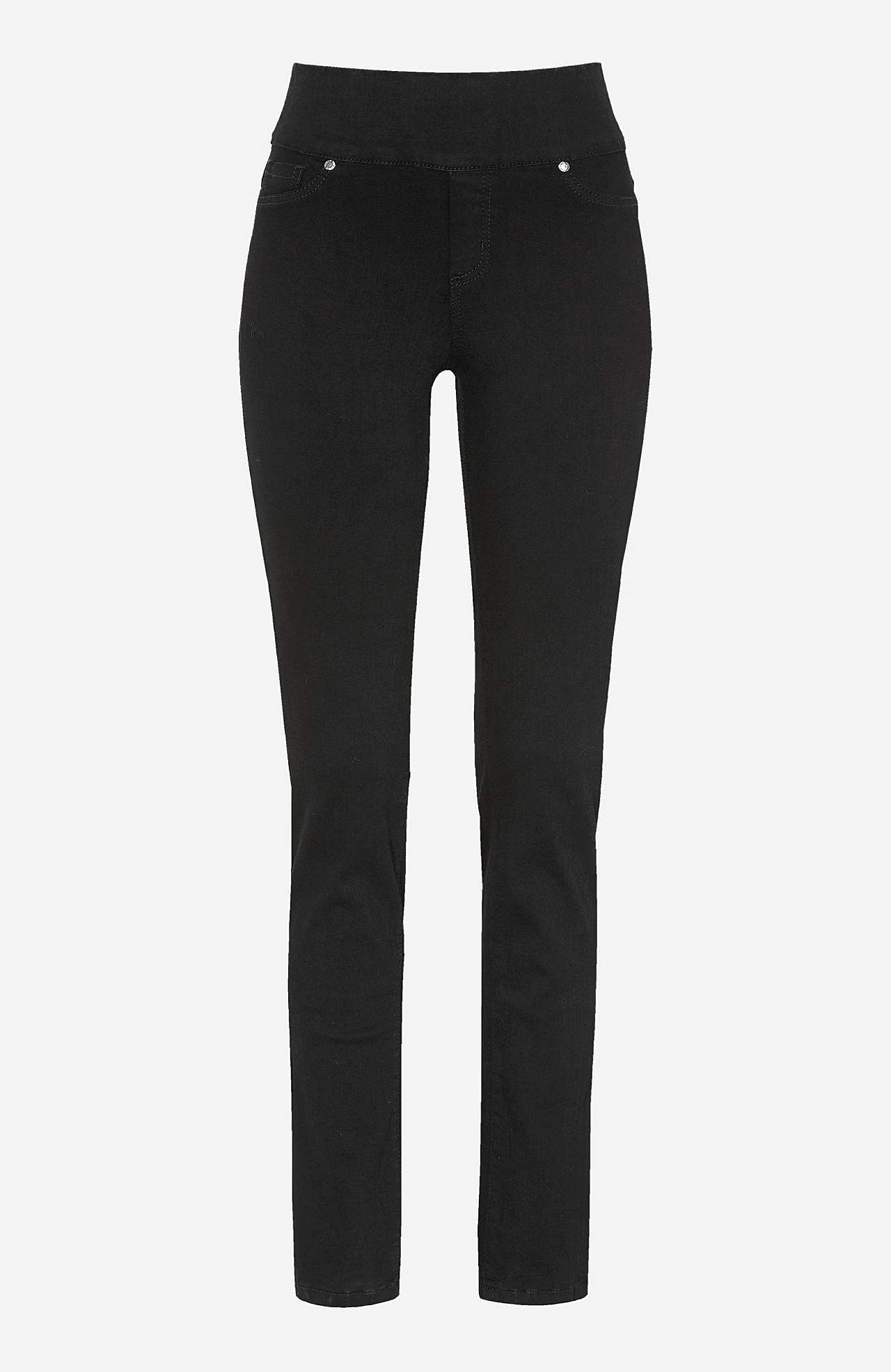 Stretchy jeggings with high elasticized waist